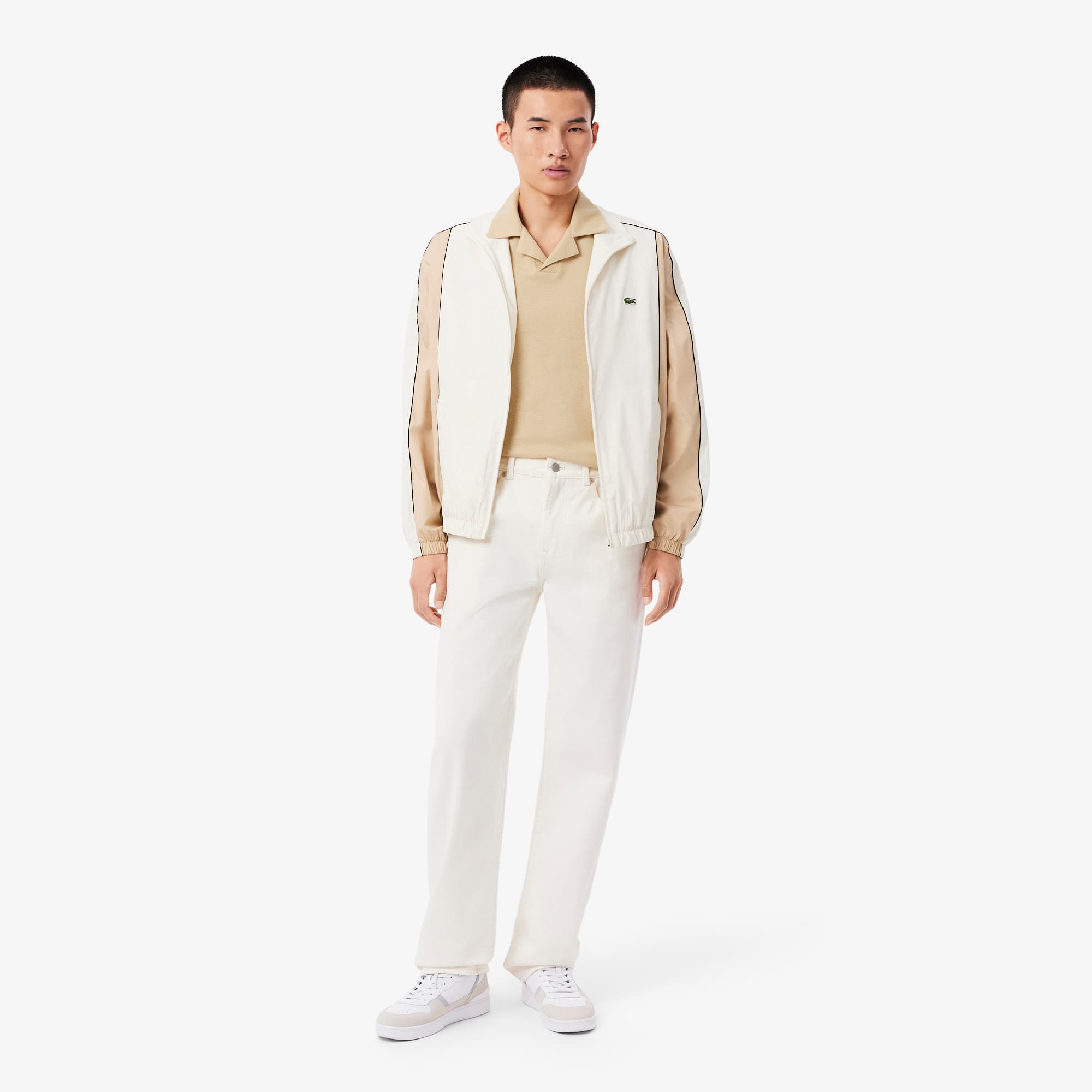 Classic Fit Cotton-Linen Polo - Beige