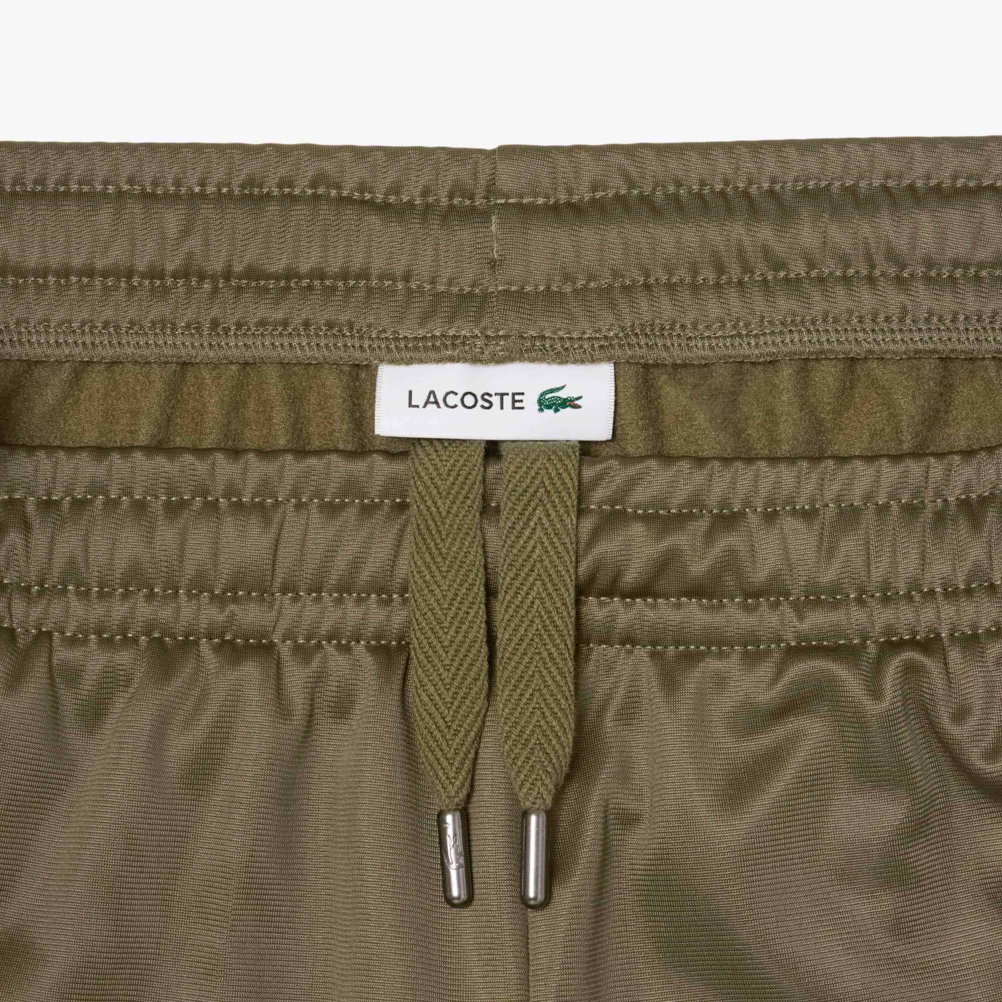 Women's Satin Jersey Pointelle Stripe Shorts - Khaki Green