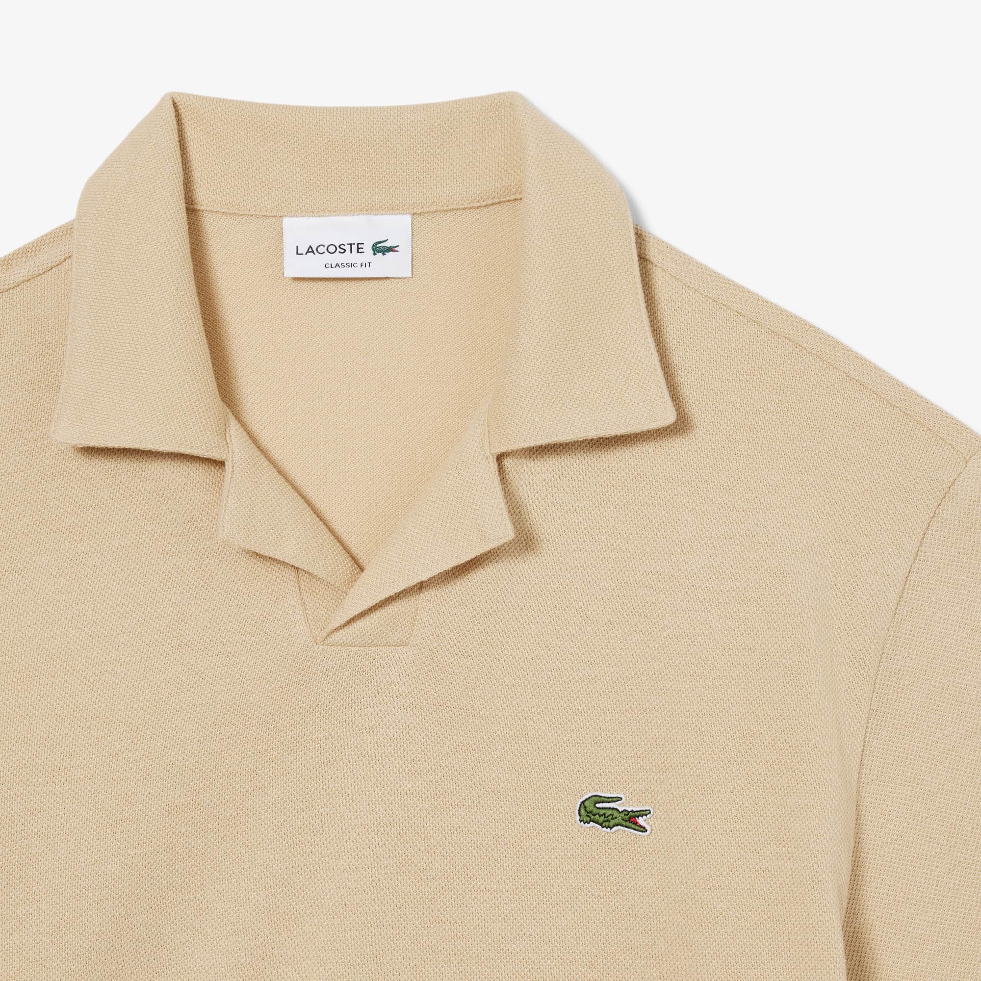 Classic Fit Cotton-Linen Polo - Beige
