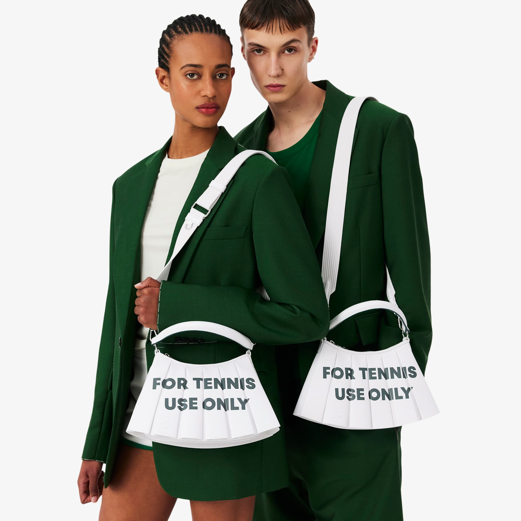Runway Small Lenglen Printed Leather Bag - WHITE PR
