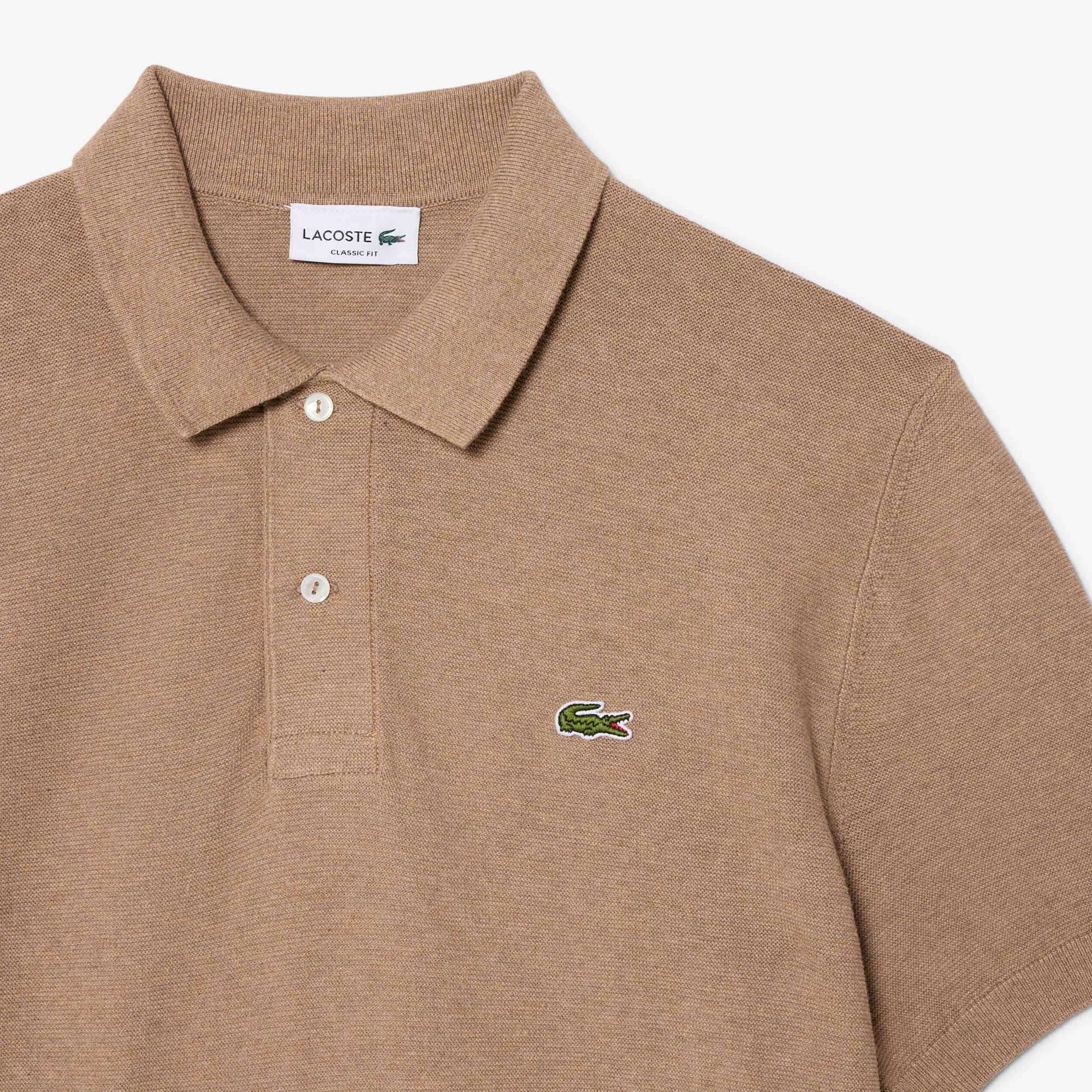 Classic Fit Knitted Polo - Beige