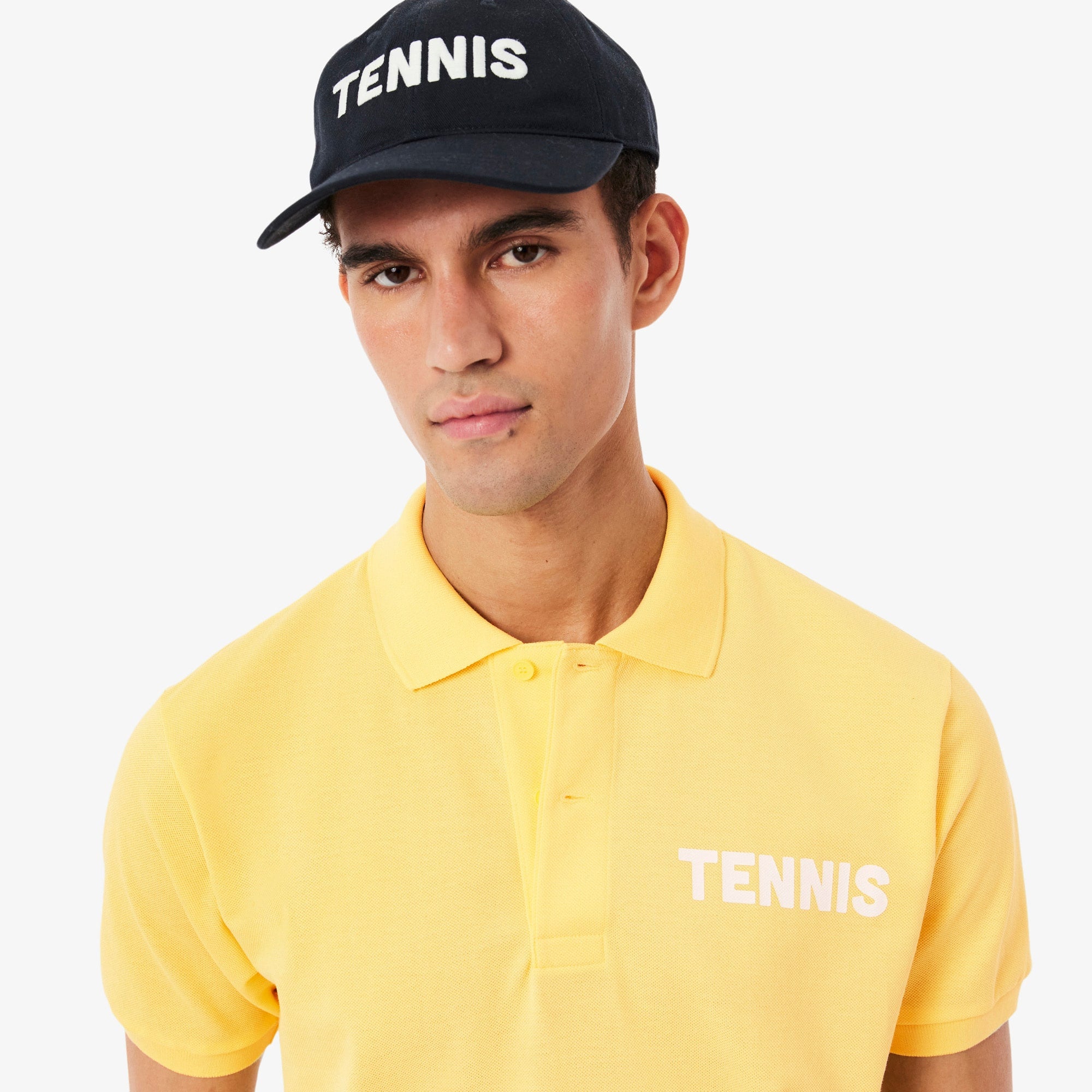 Classic Fit Printed Petit Piqué Polo - Pastel yellow