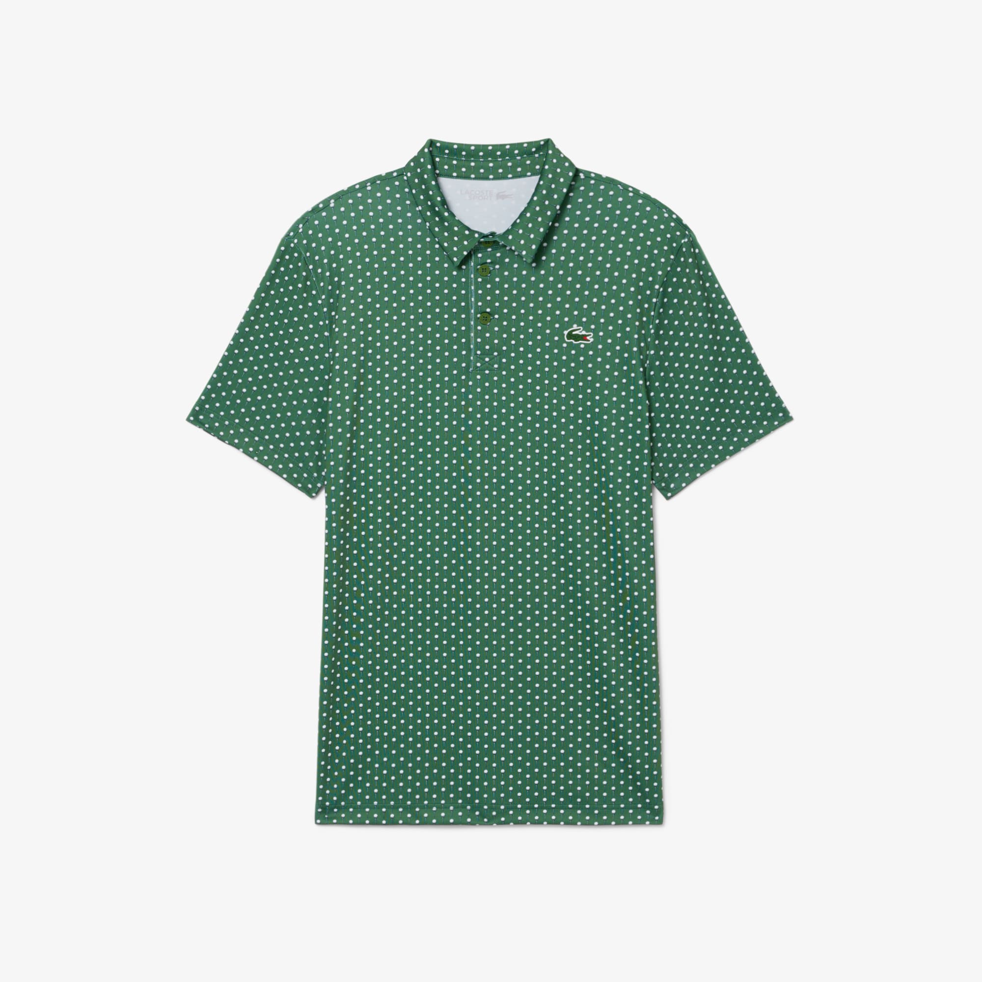 Regular Fit Printed Golf Polo - Green / White