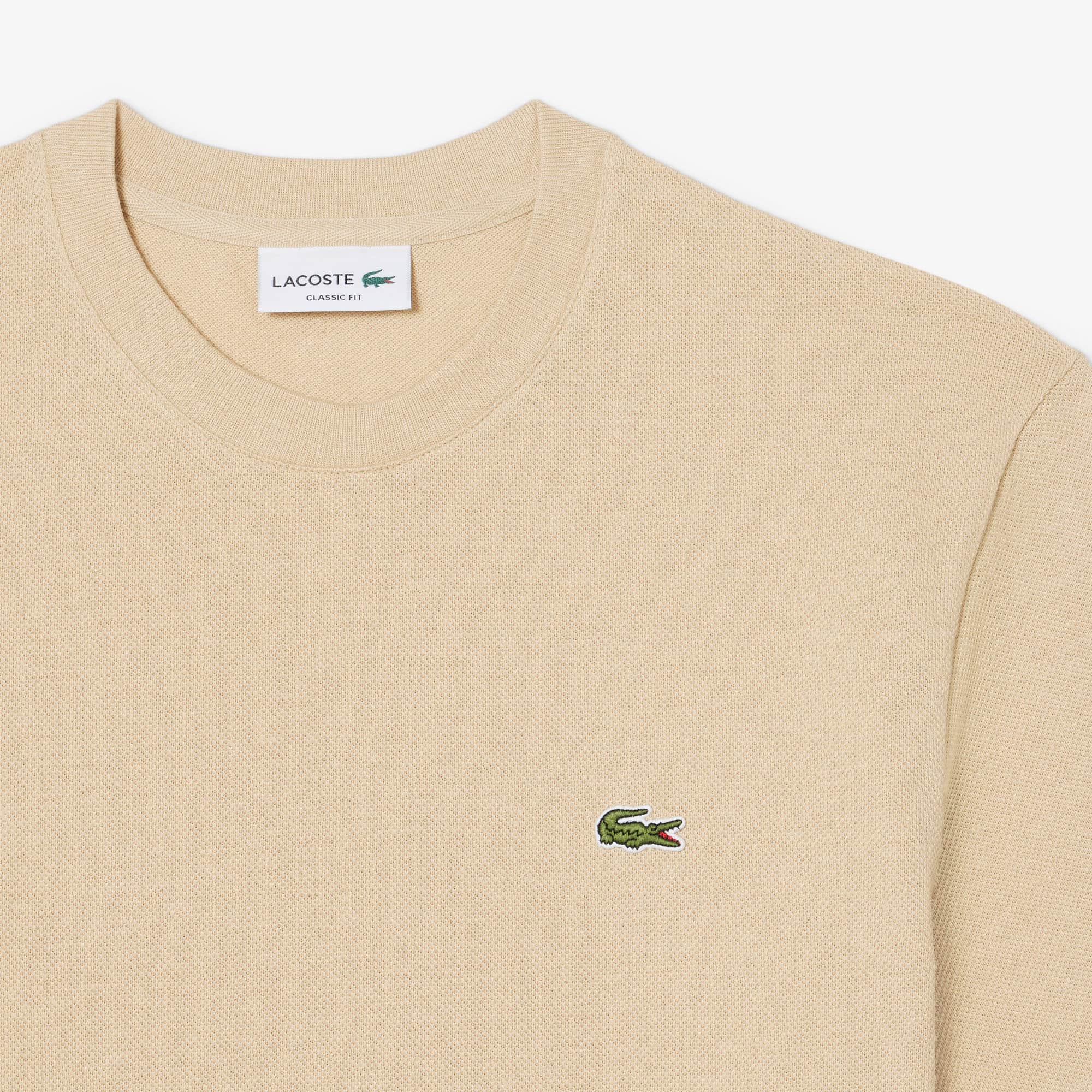 Heavy Cotton and Linen Piqué T-Shirt - Beige