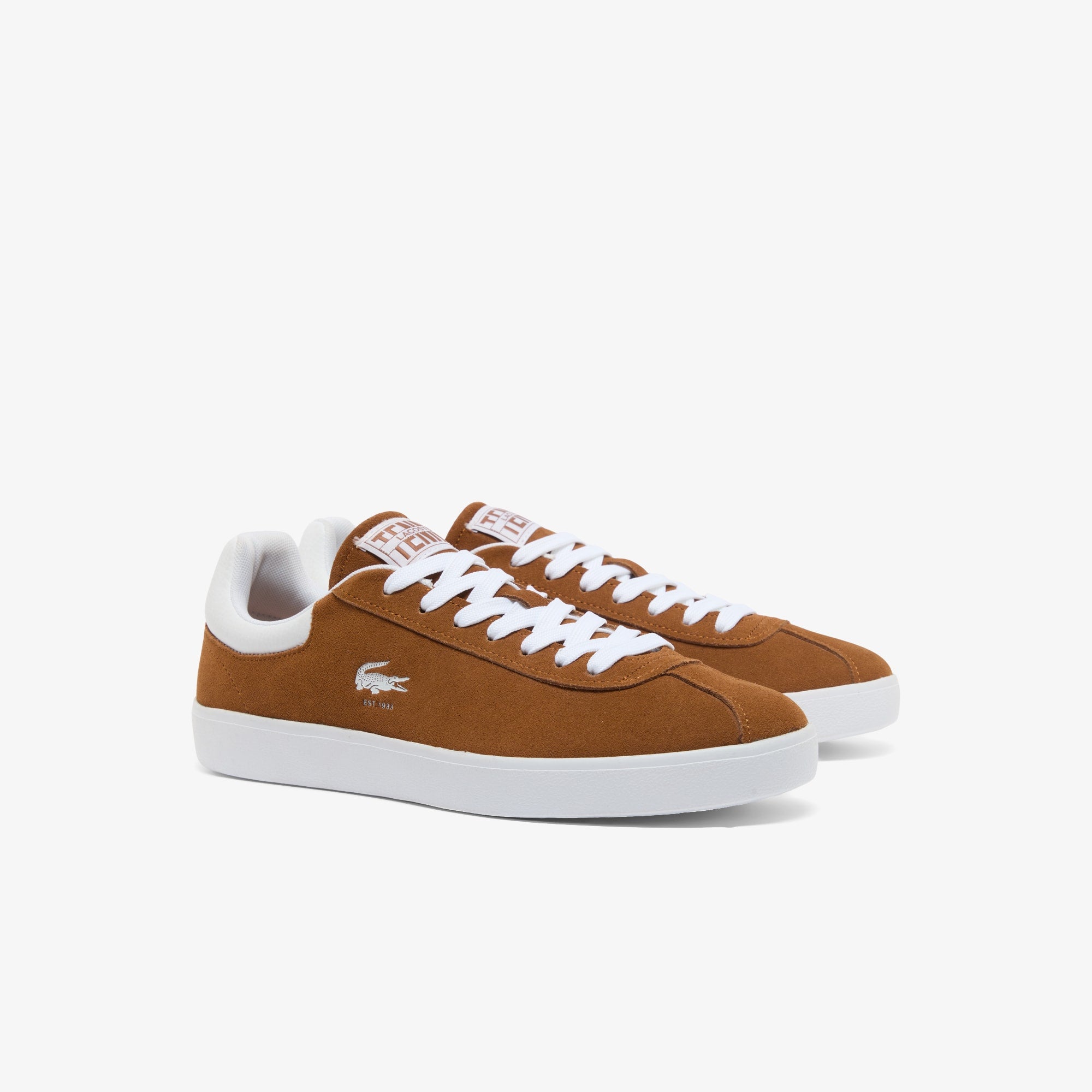 Men's Baseshot Suede Sneakers - BRW/WHT