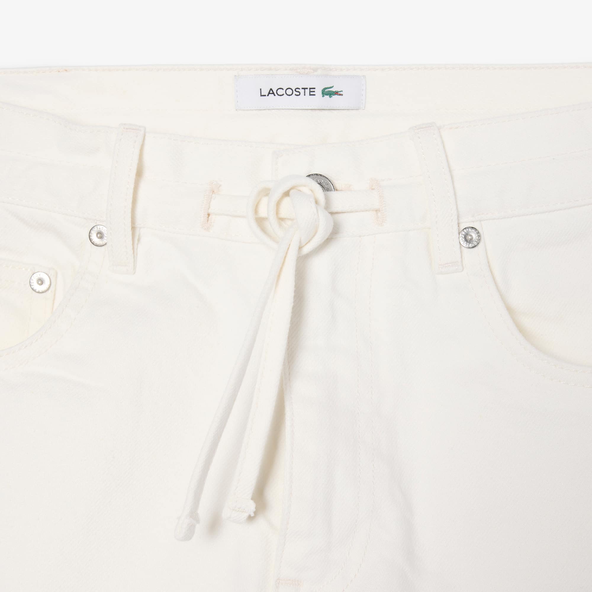 Cotton Denim Shorts - White