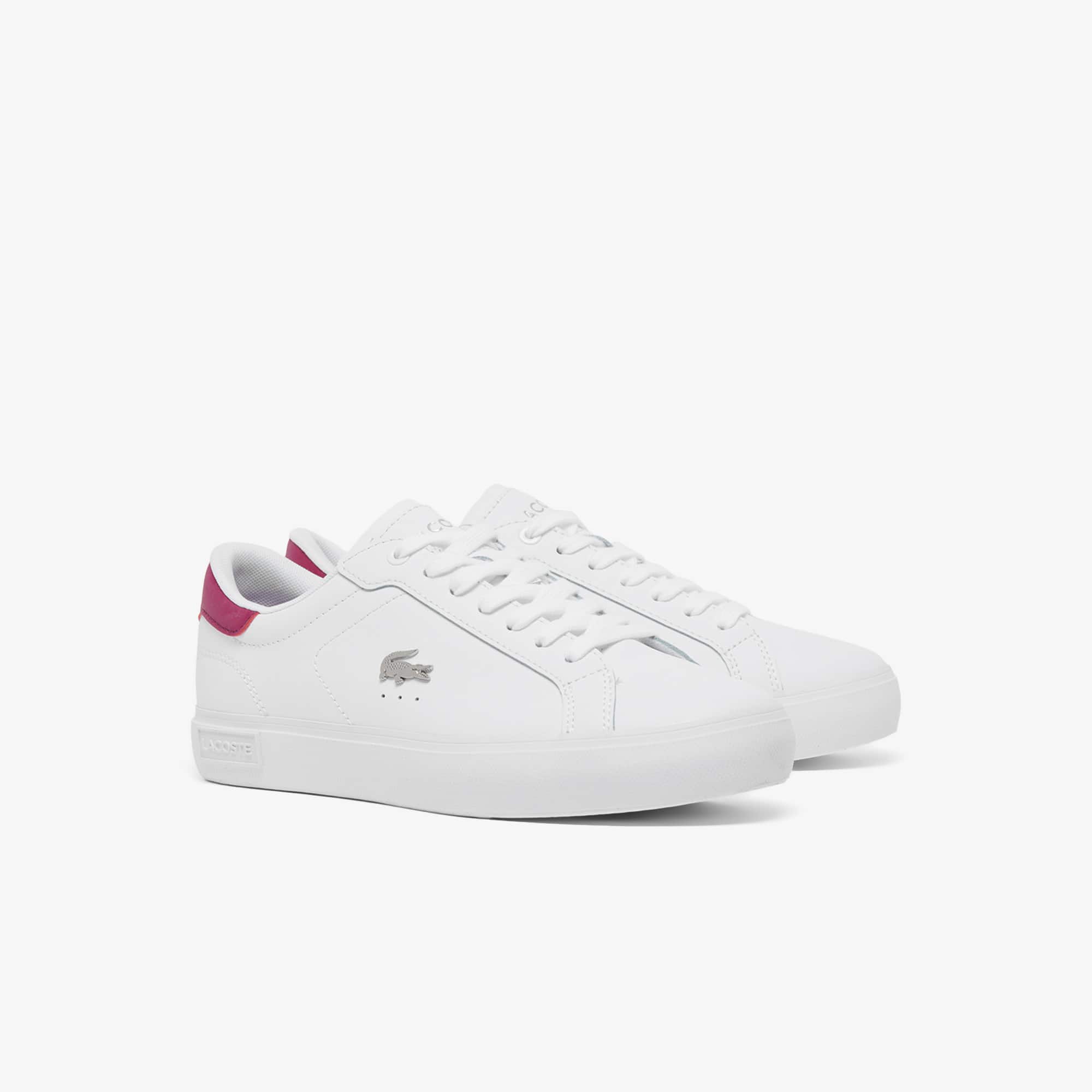 Women's Powercourt Leather Sneakers - WHT/DK PURP
