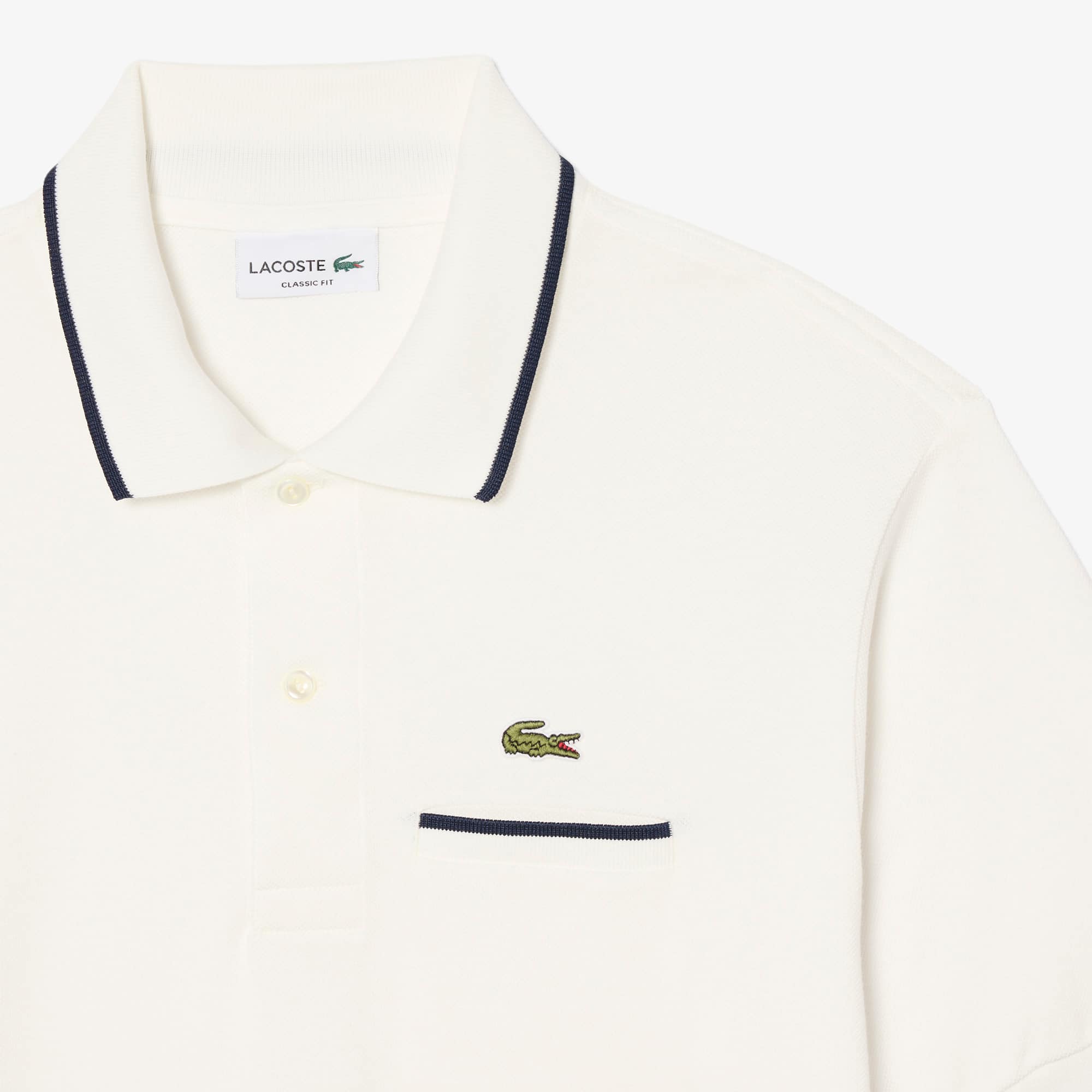 Men's Classic Fit Pocket Accent Polo - White / Navy Blue
