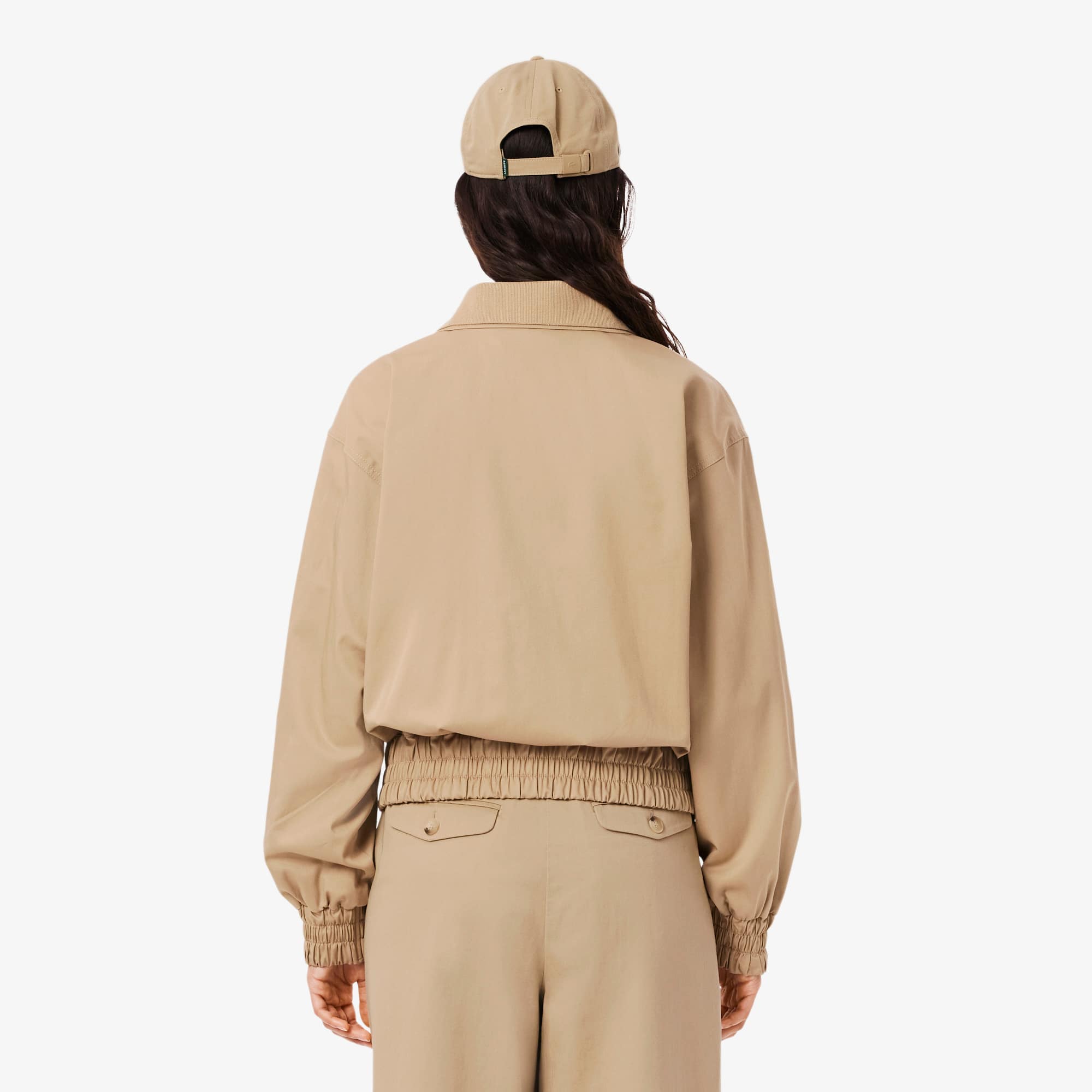 Women's Double Collar Stretch Jacket - Beige