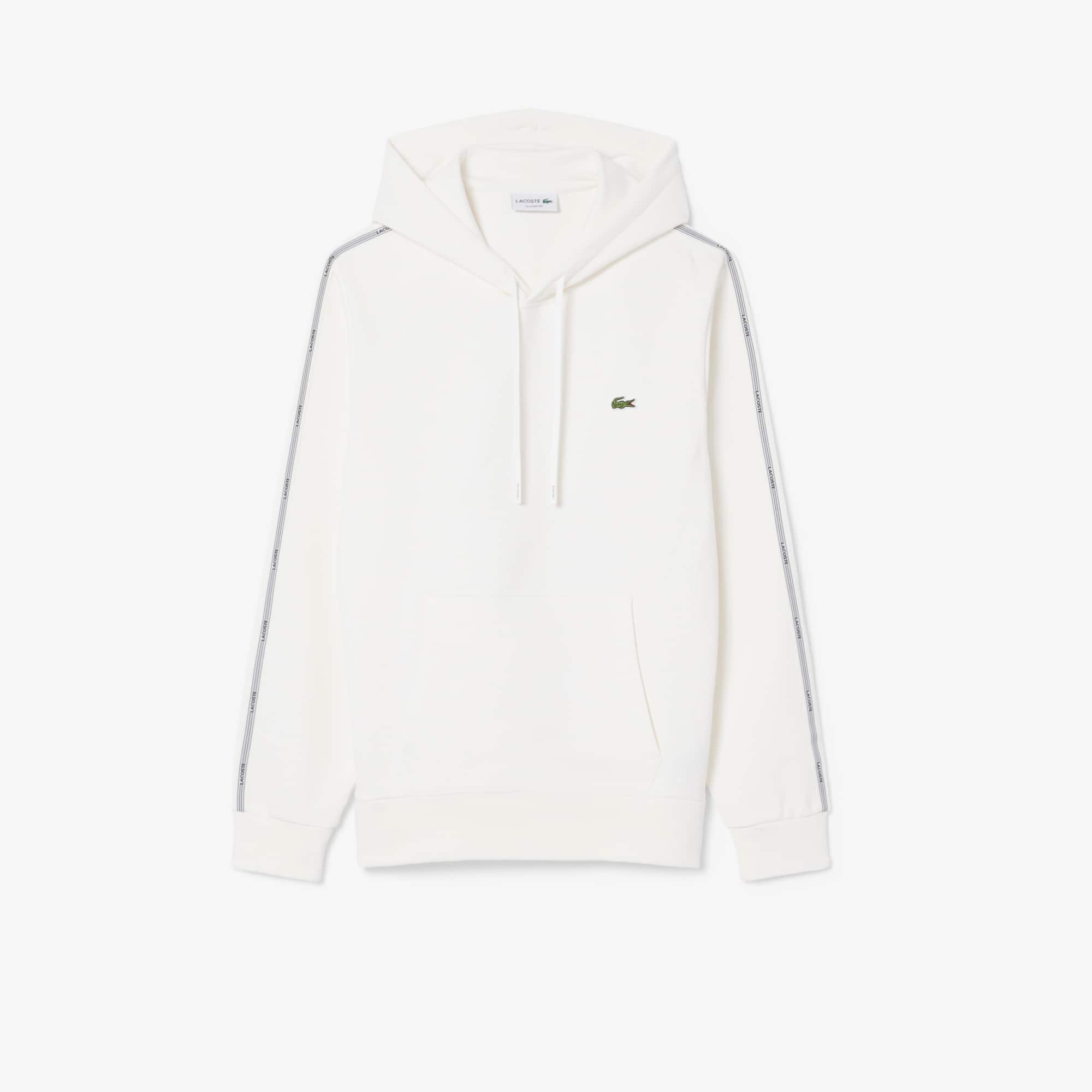 Logo Stripe Zipped Hoodie - White