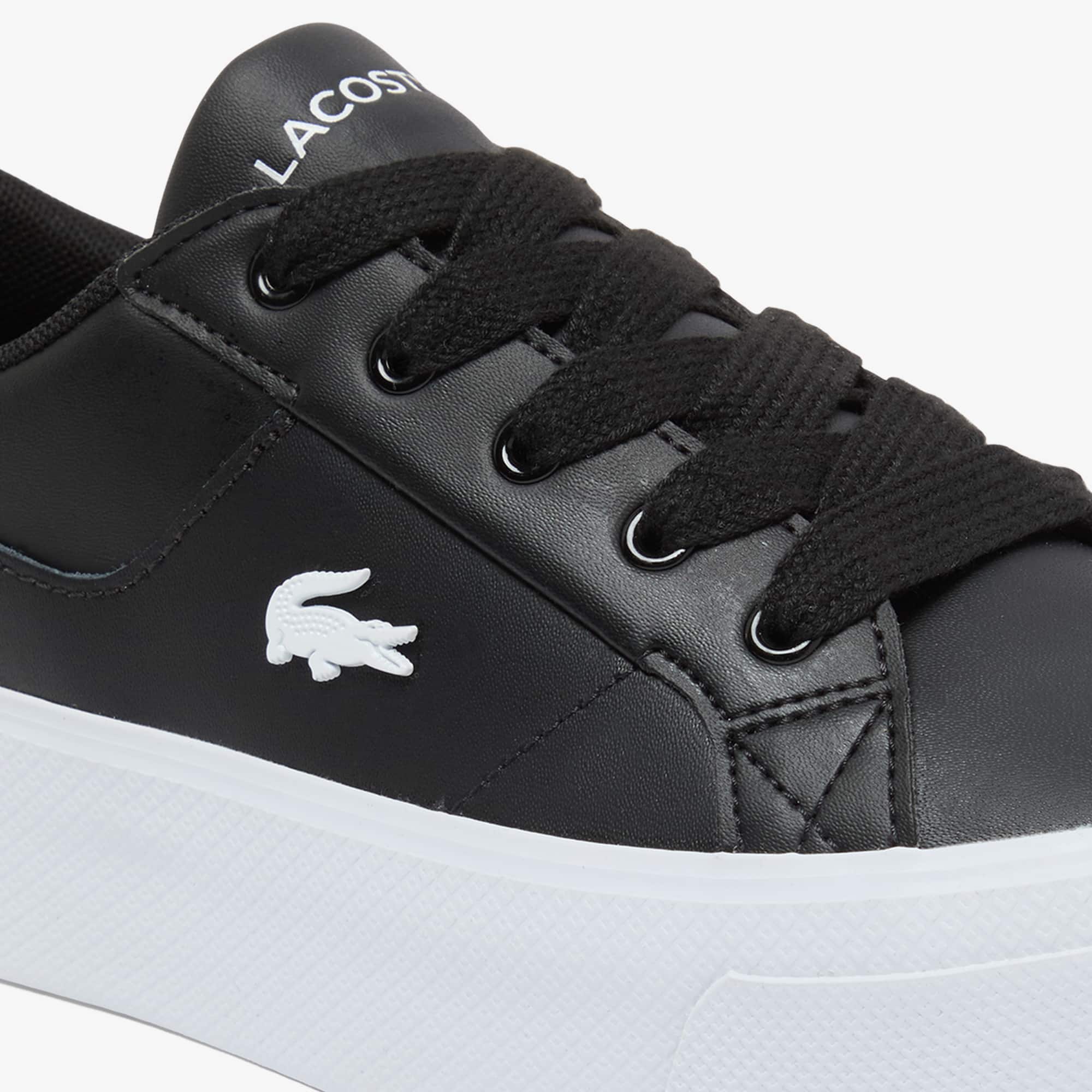 Women's Ziane Platform Leather Sneakers - Black & White