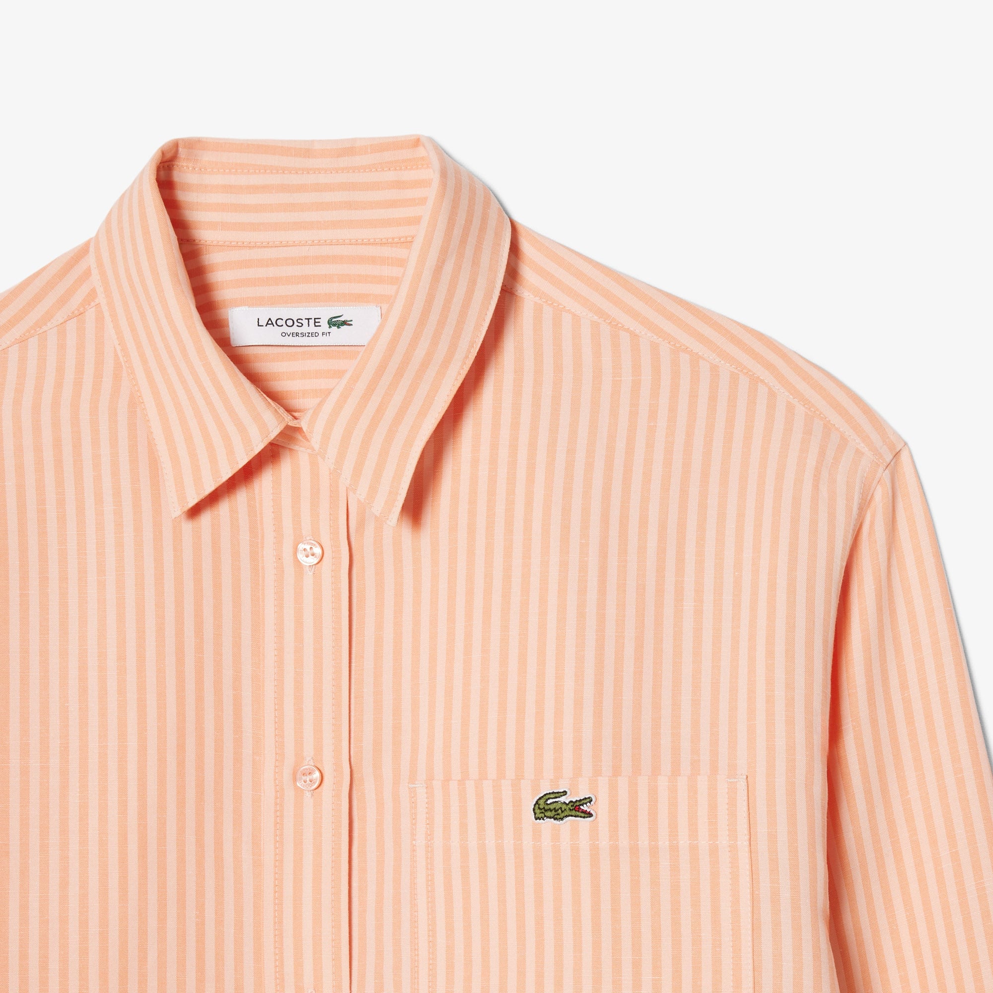 Oversized Linen Blend Shirt - Rose / Orange