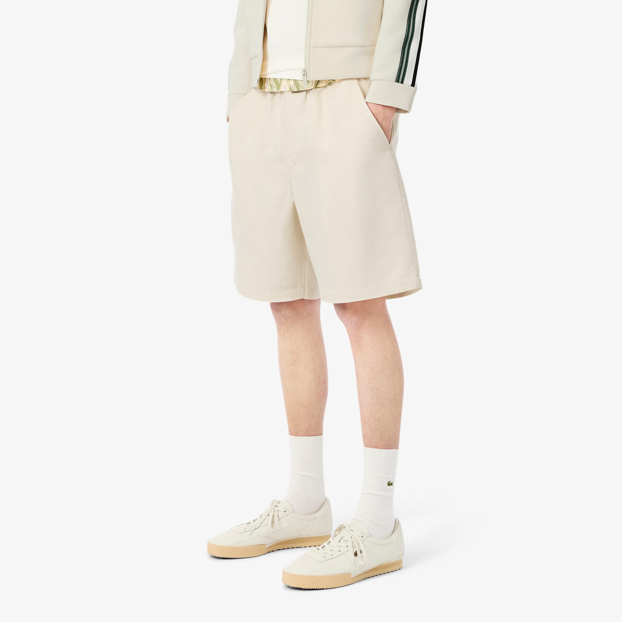 Men's Regular Fit Wool Blend Shorts - Beige
