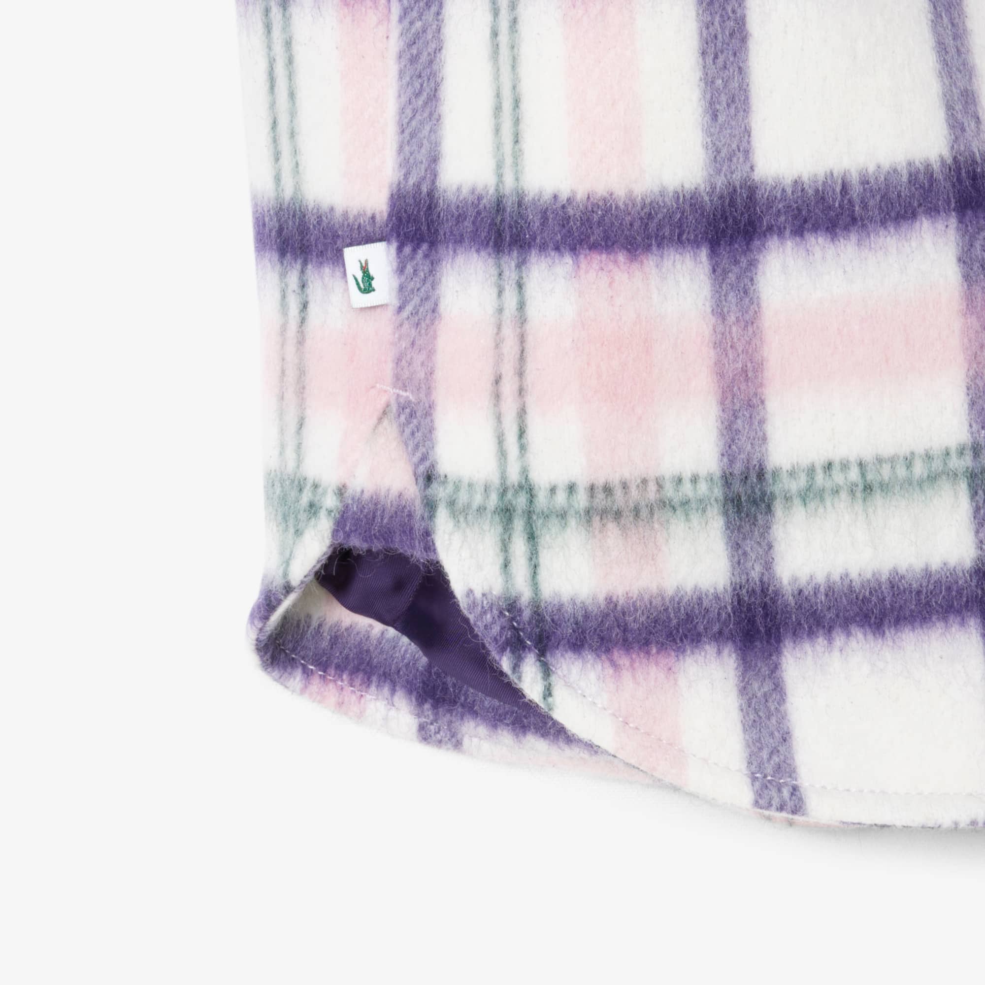 Women's Oversized Quilted Wool Overshirt - White / Purple / Light Pink / Green