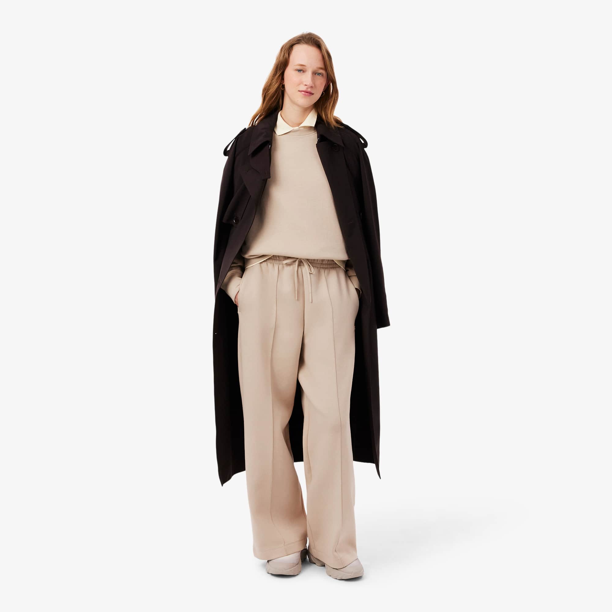 Wide Fit Jersey Sweatpants - Beige