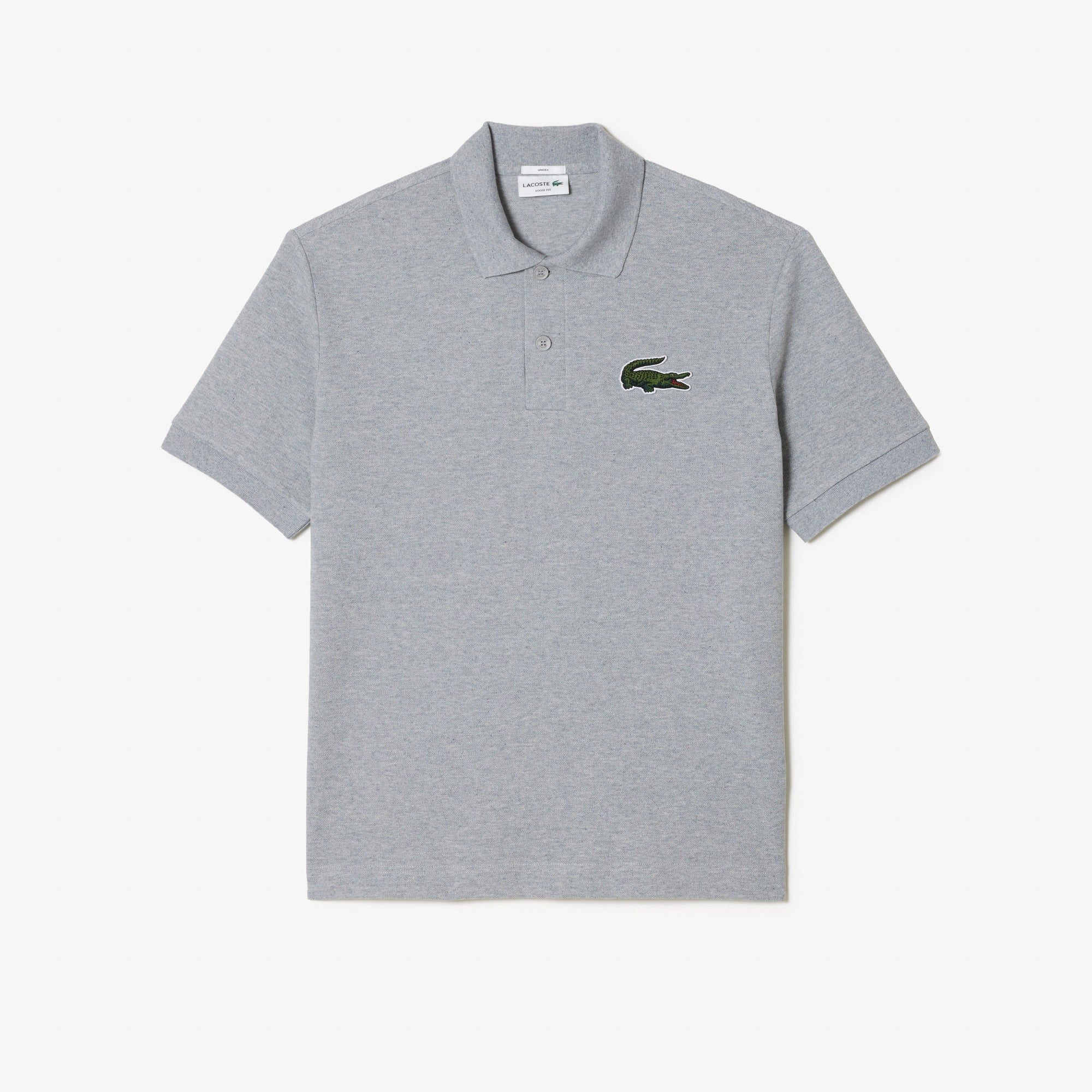 Unisex Loose Fit Piqué Polo - Grey Chine