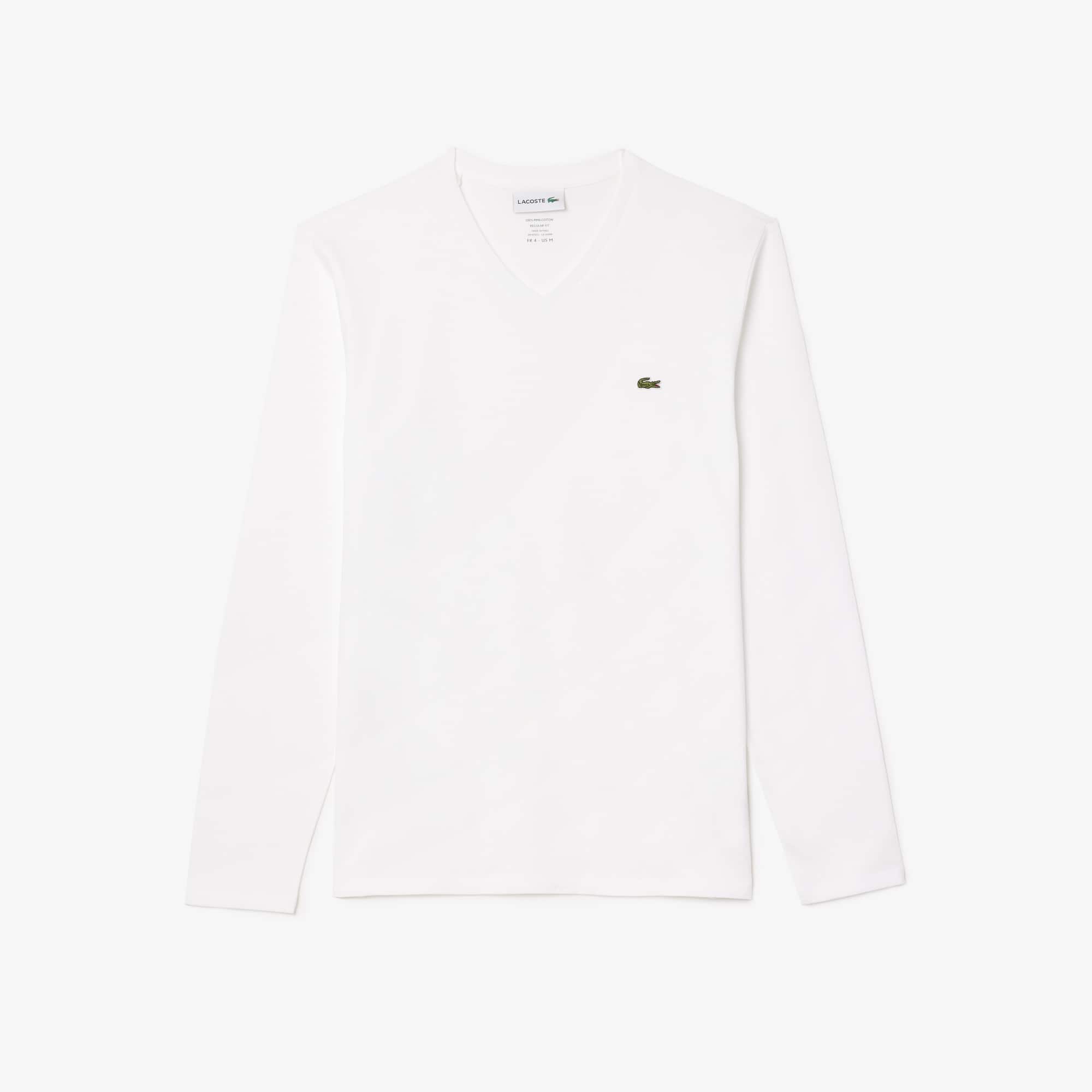 Men's Lightweight Pima Cotton V-Neck T-Shirt - White