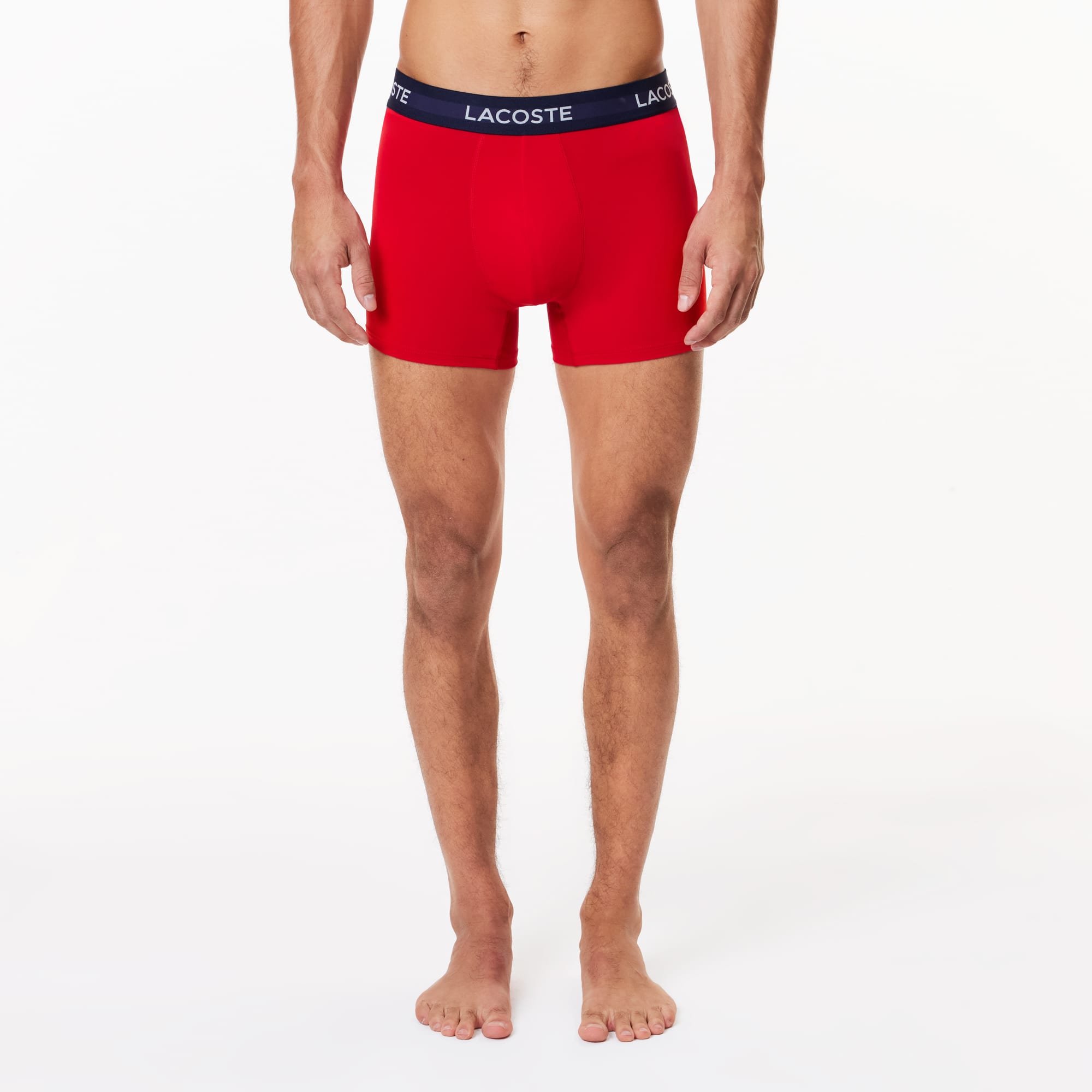 Men's 3-Pack Microfiber Trunks - Navy Blue / White / Red