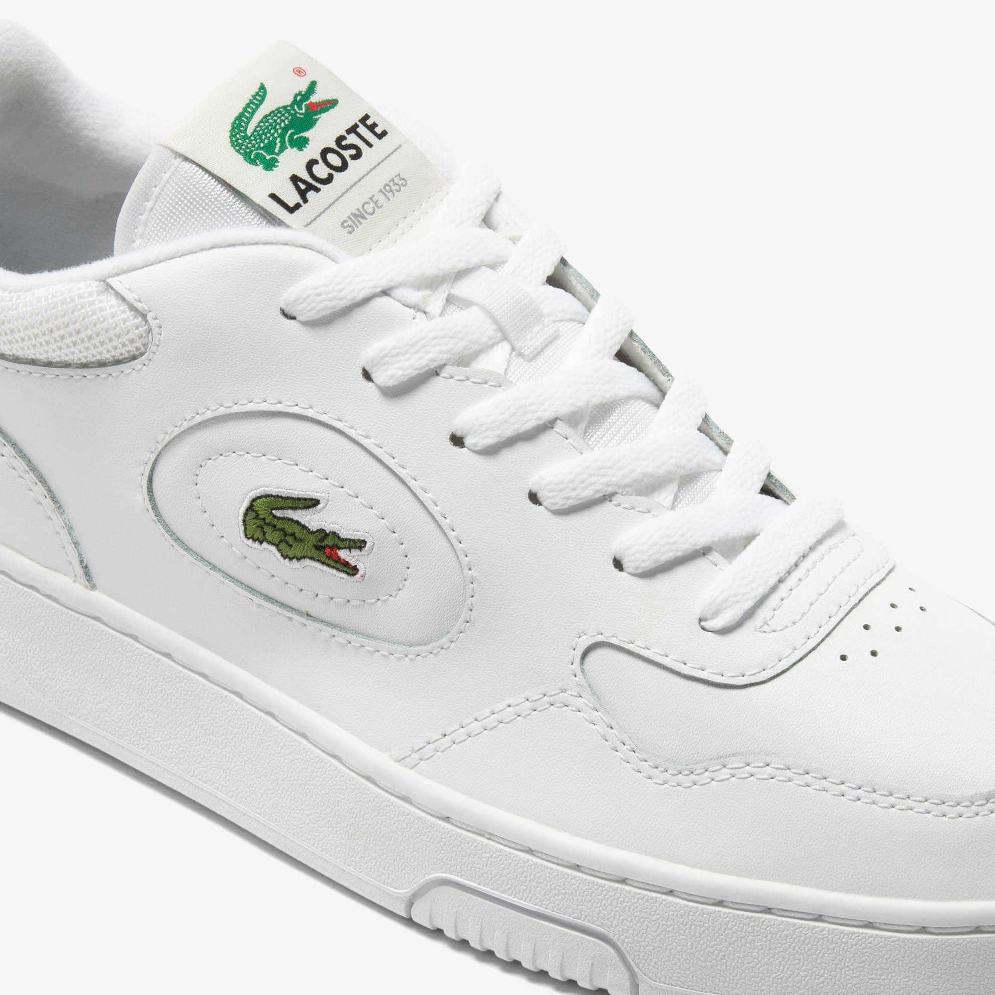 Men's Lineset Leather Sneakers - WHITE/WHITE