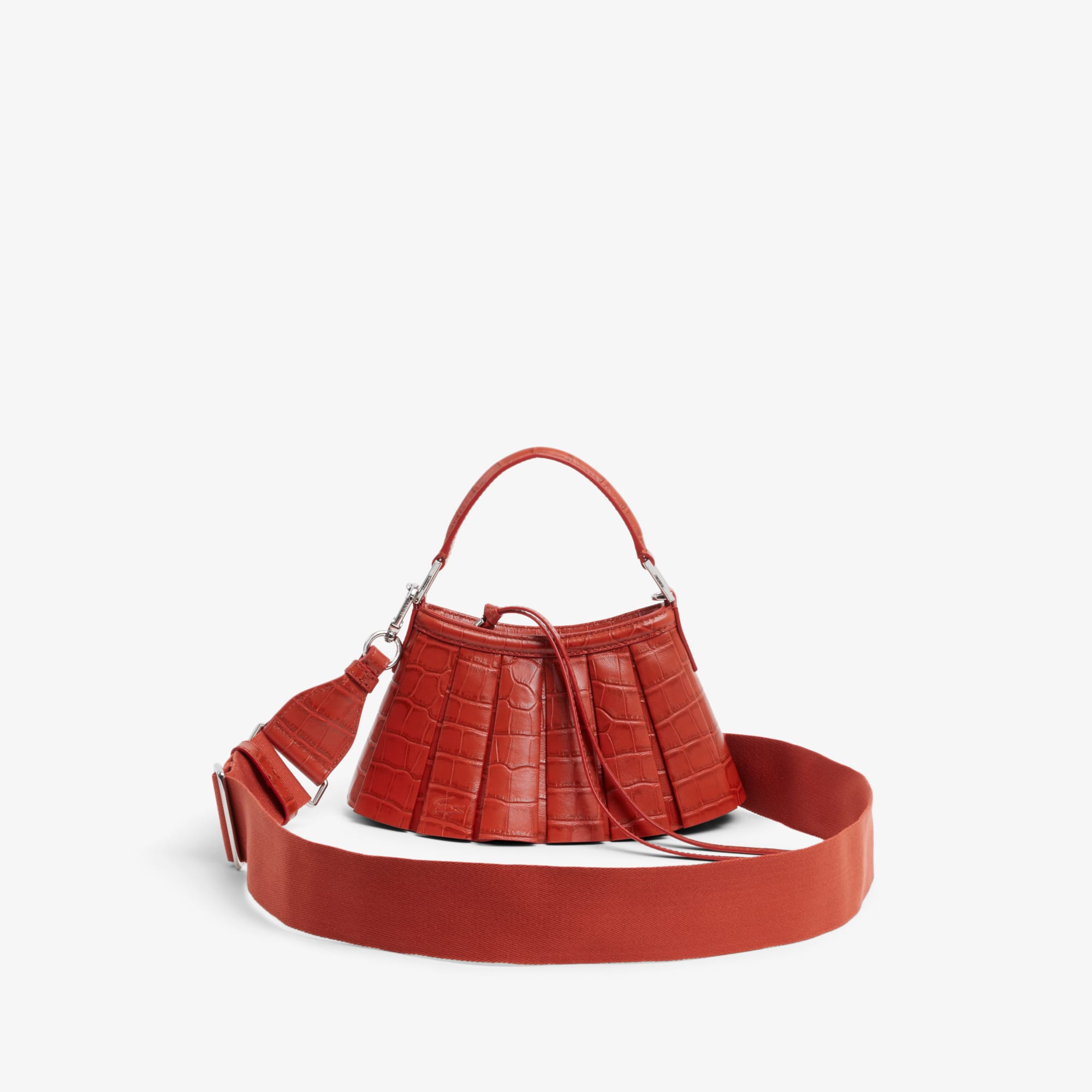 Runway Mini Lenglen Effect Leather Bag - ORANGINE