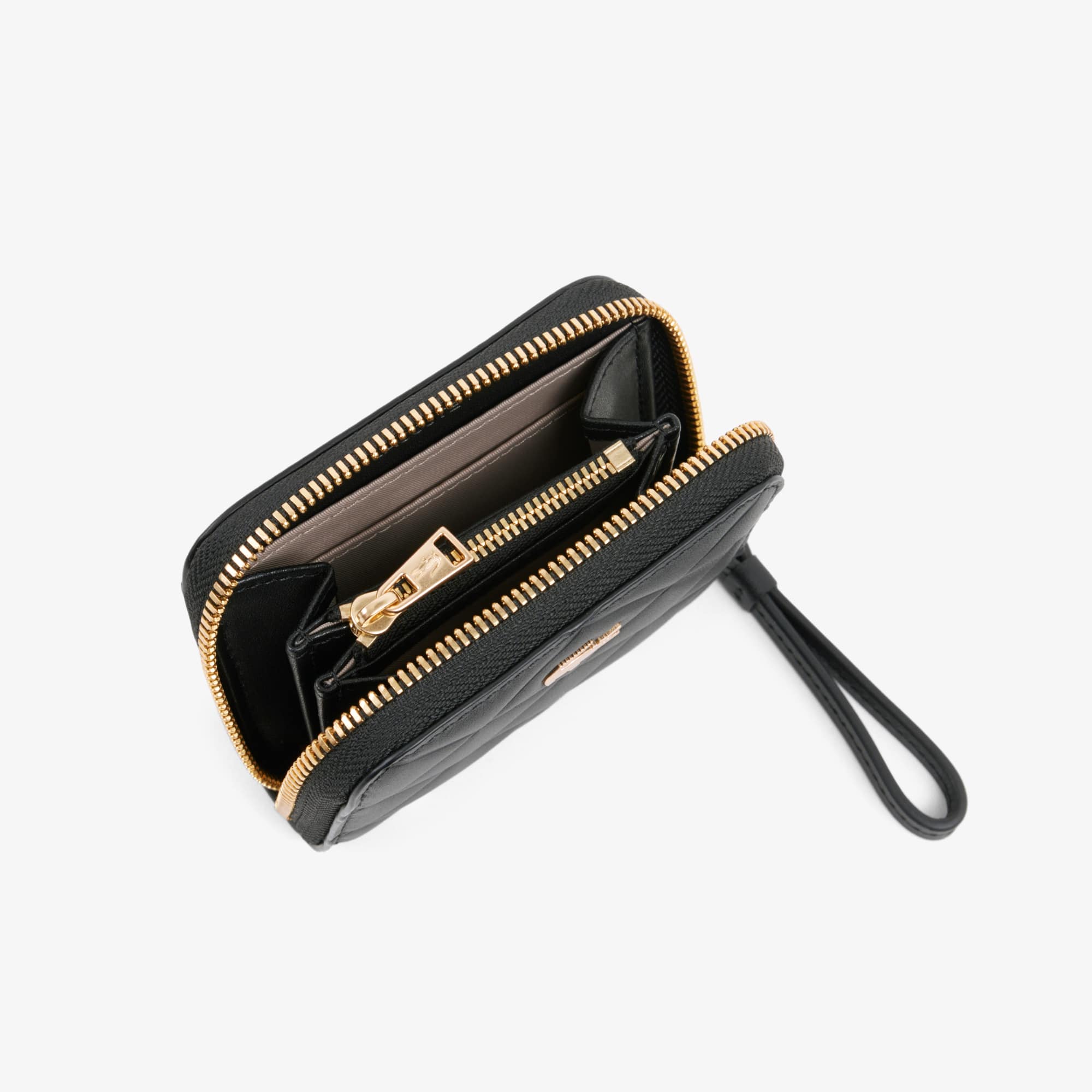 Small Crocodelle Leather Coin Purse - Black