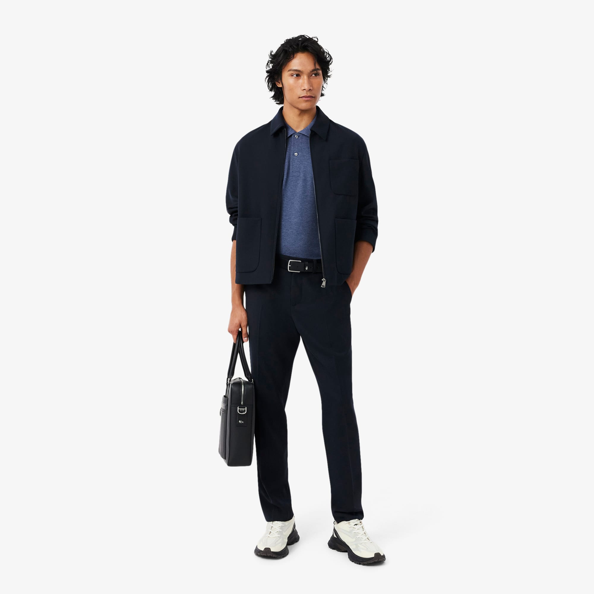 Men's Classic Fit Heathered Polo - Bleu Chine