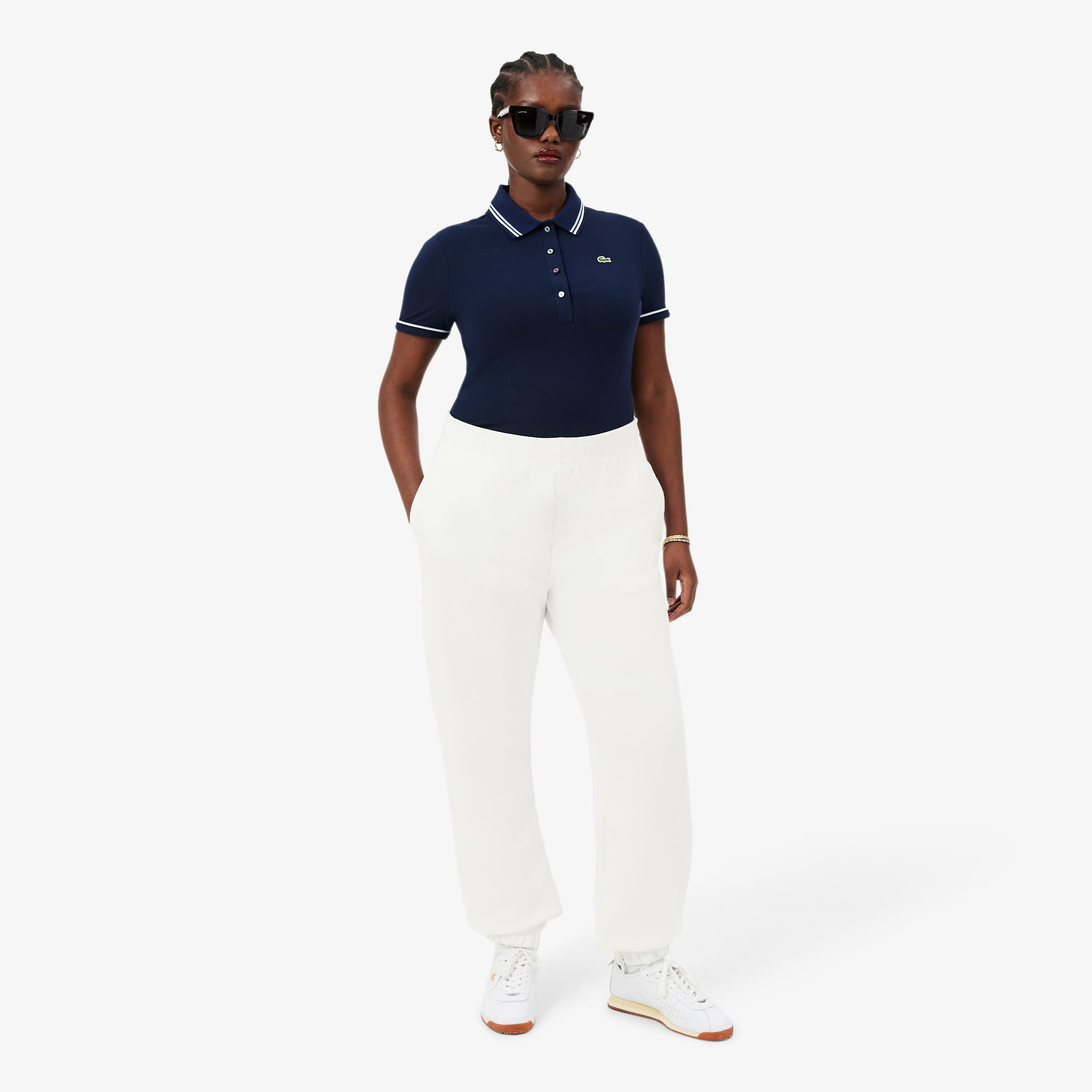 Women's Piqué Sweatpants - White