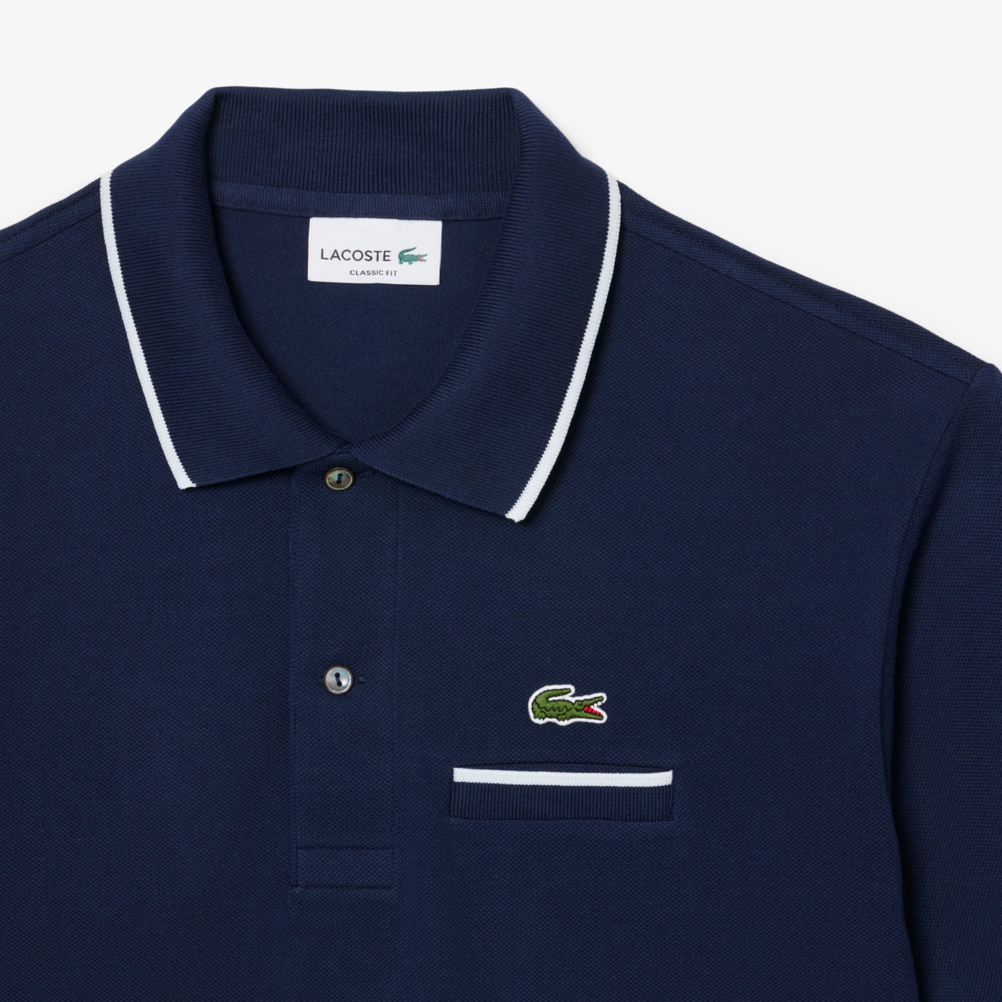 Men's Classic Fit Pocket Accent Polo - Navy Blue / White
