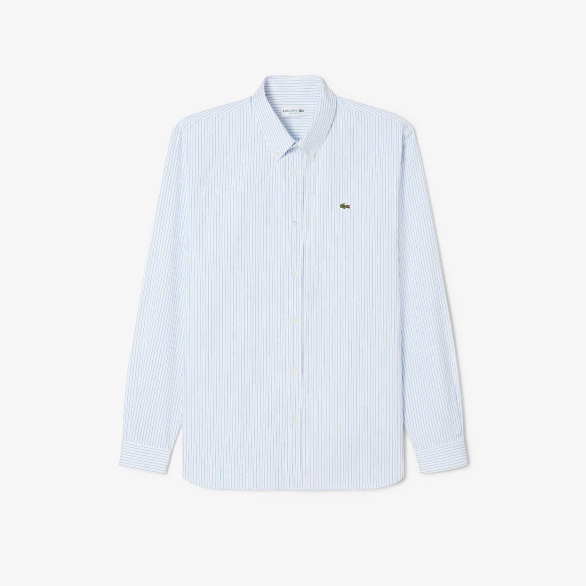 Men's Regular Fit Striped Pinpoint Shirt - White / Blue