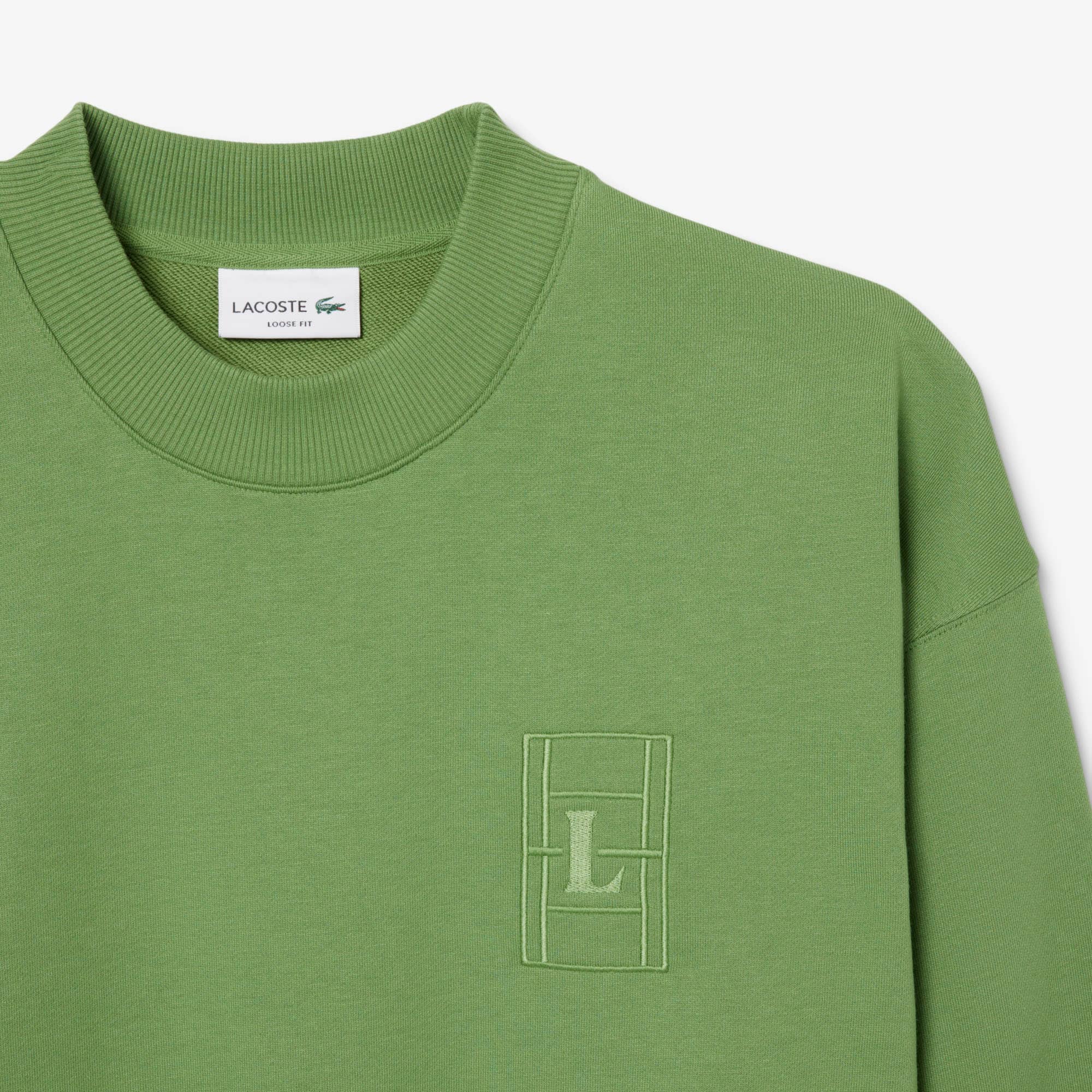 Embroidered Fleece Sweatshirt - Green