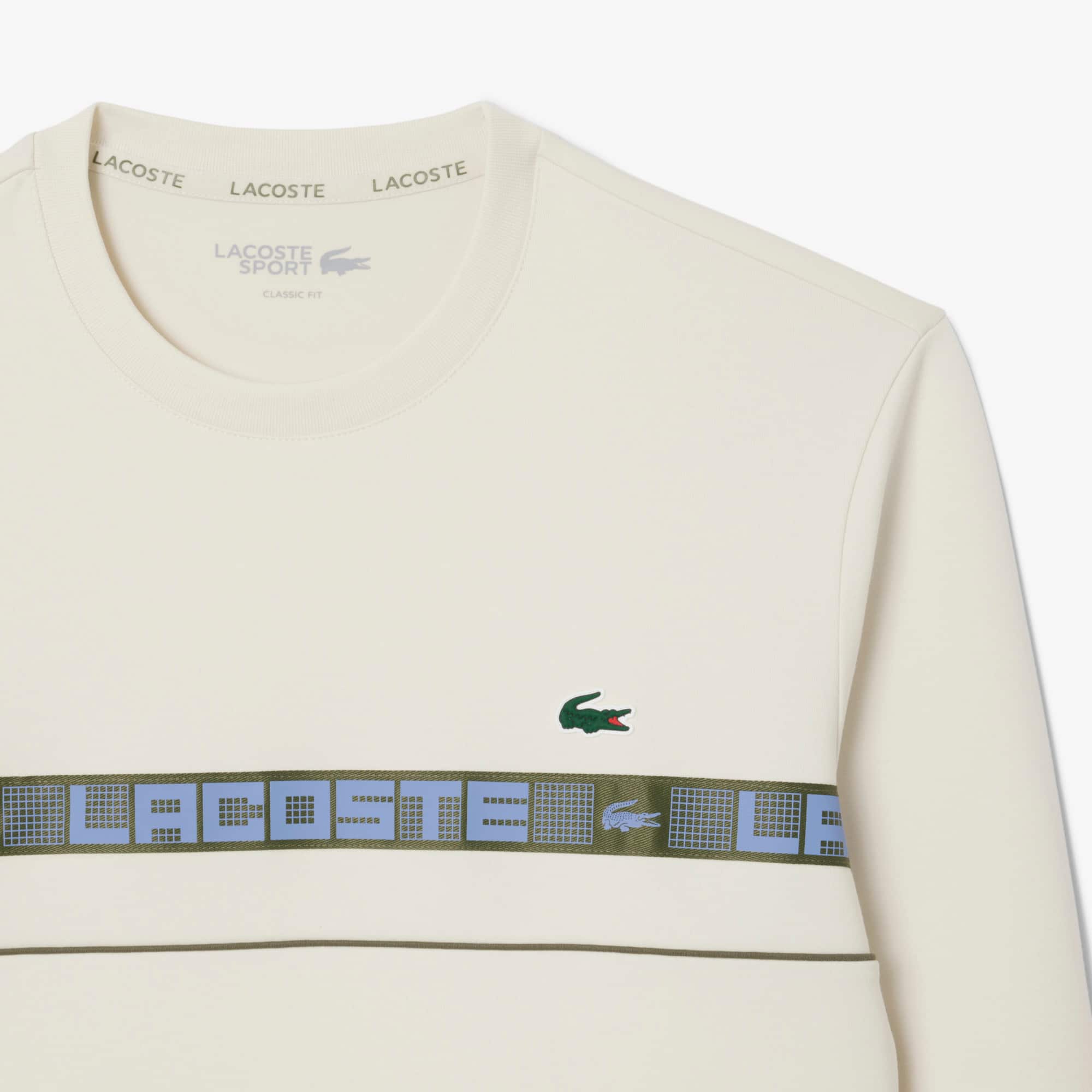 Men's Branded Stripe Tennis Sweatshirt - Cream