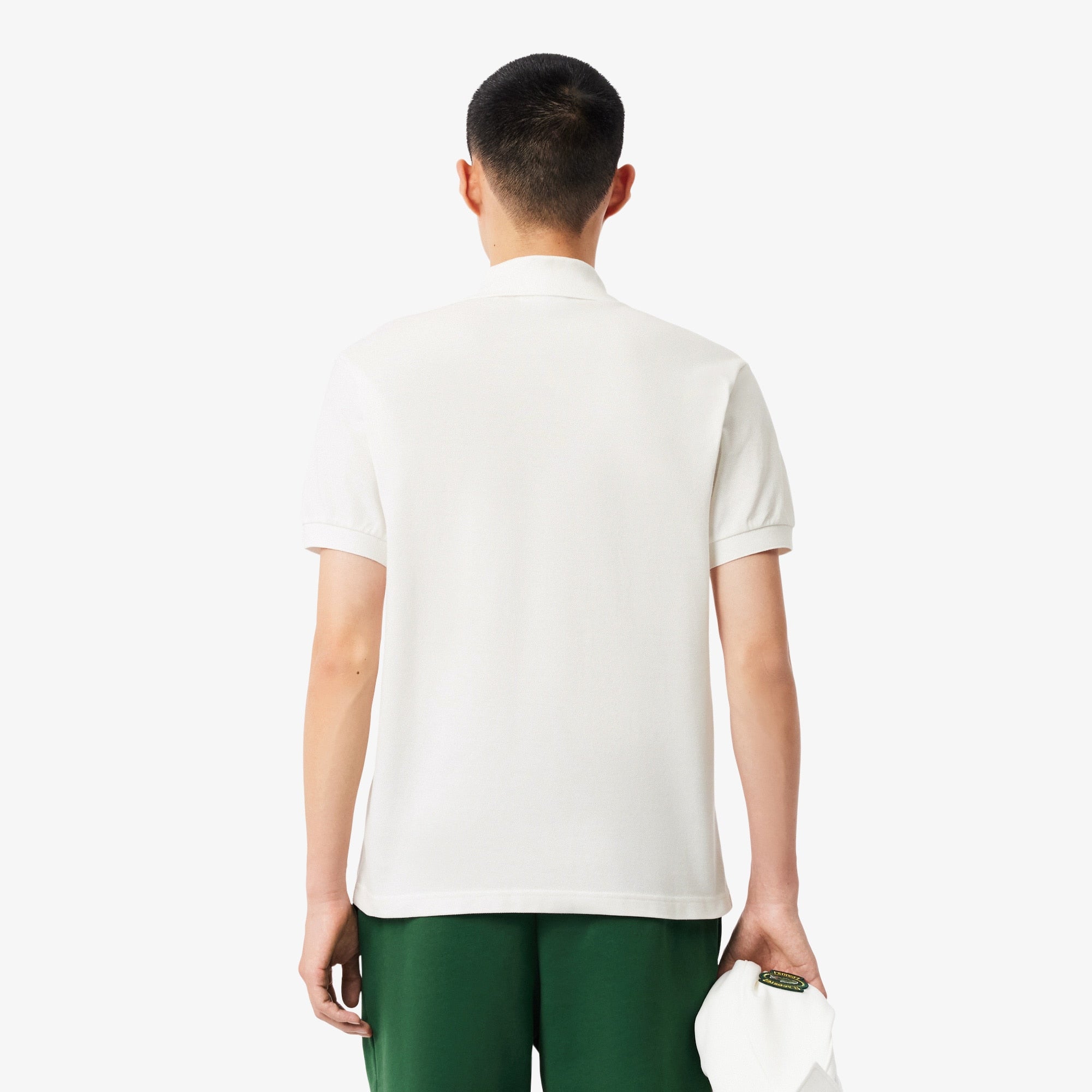 Men's Classic Fit Petit Piqué Badge Polo - White