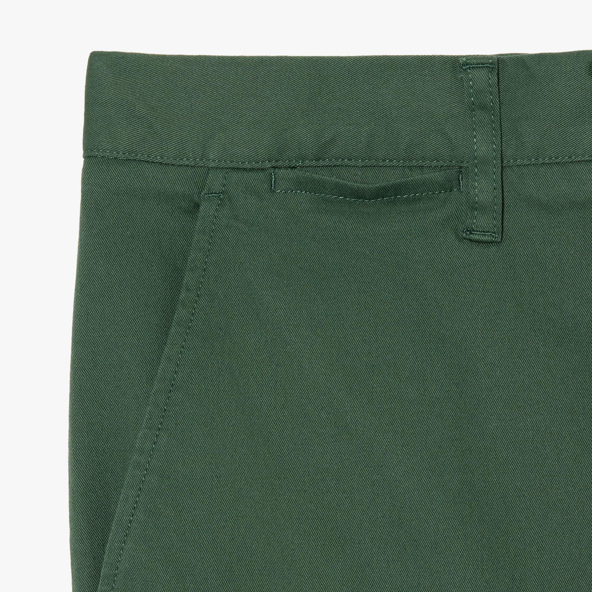 Men's Slim Fit Stretch Cotton Pants - Dark Green