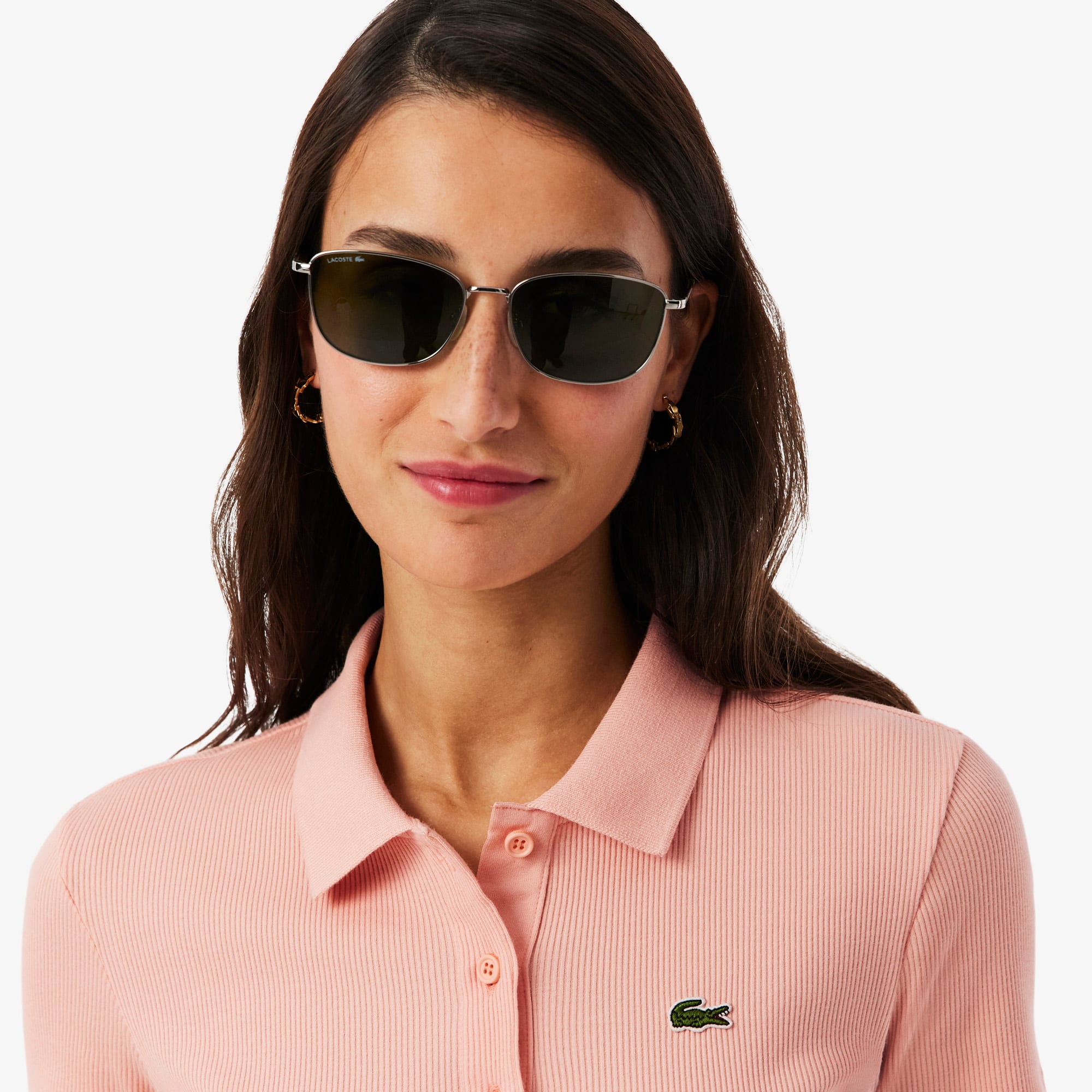 Women's Slim Fit L.12.D Ribbed Cotton Polo - Rose