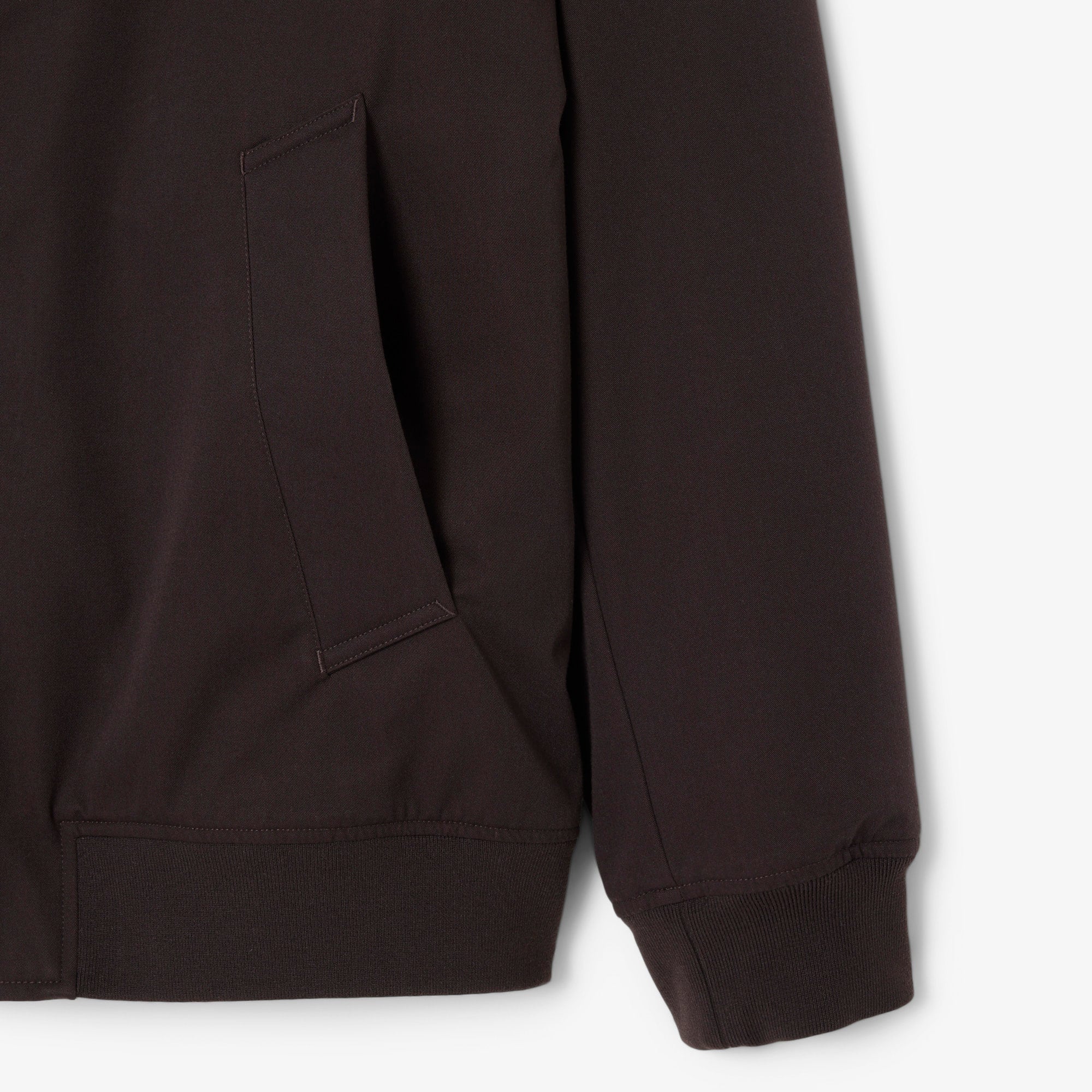 Retro Badge Water-Repellent Bomber Jacket - Brown