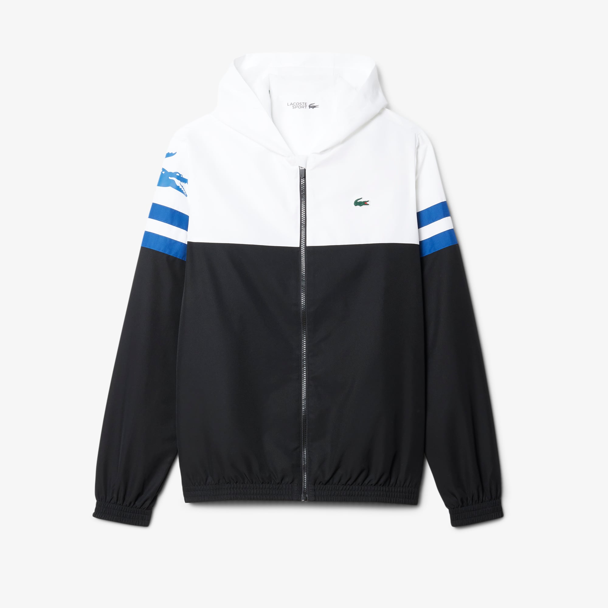 Men's Tennis Water-Repellent Hooded Jacket - Black / Blue / White