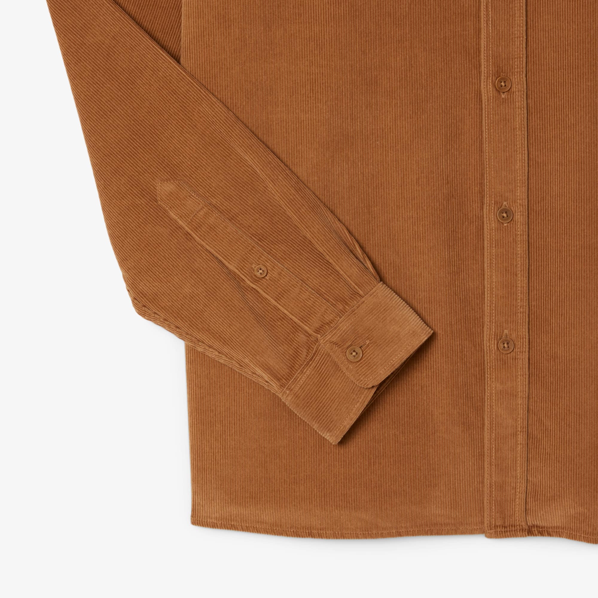 Men's Regular Fit Velour Shirt - Brown