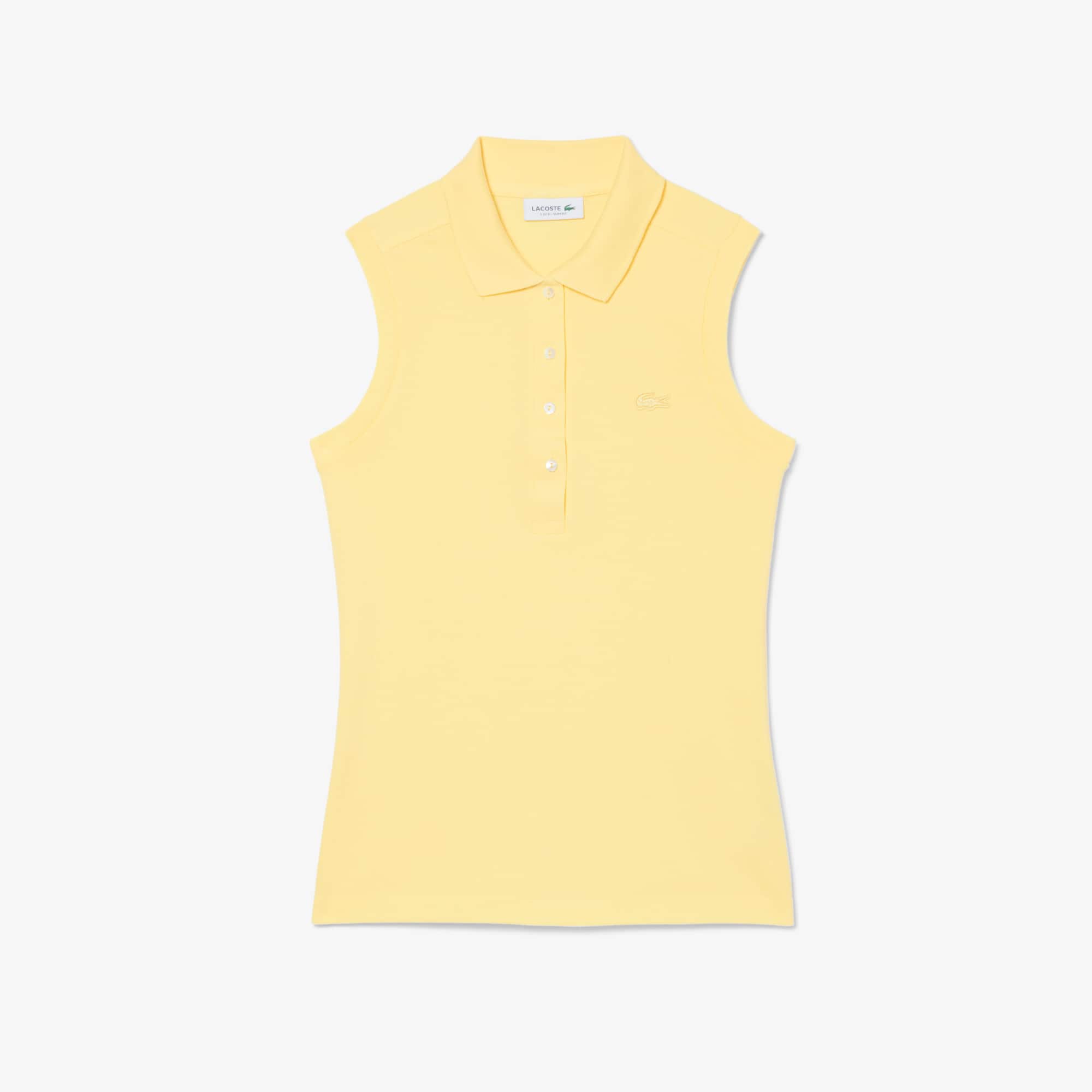 Women's Slim Fit L.12.D Sleeveless Stretch Polo - Pastel yellow