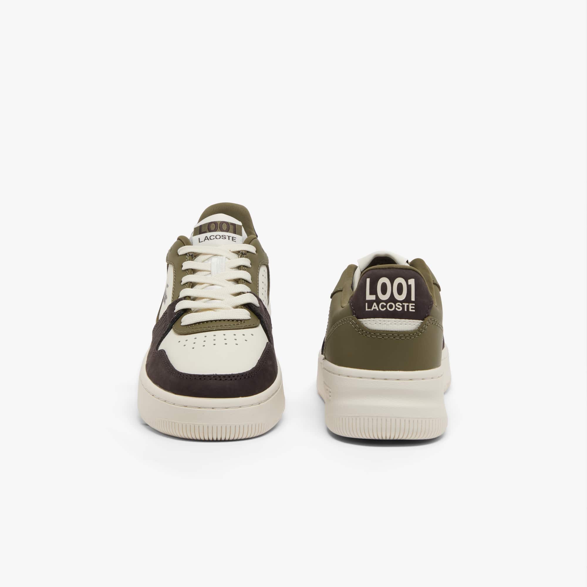 Women's L001 Set Leather Sneakers - KHK/OFF WHT