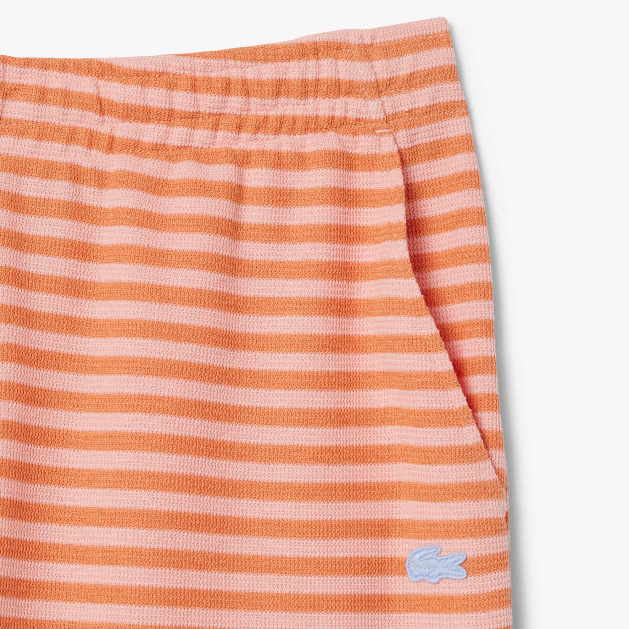 Regular Fit Striped Cotton Shorts - Rose / Orange