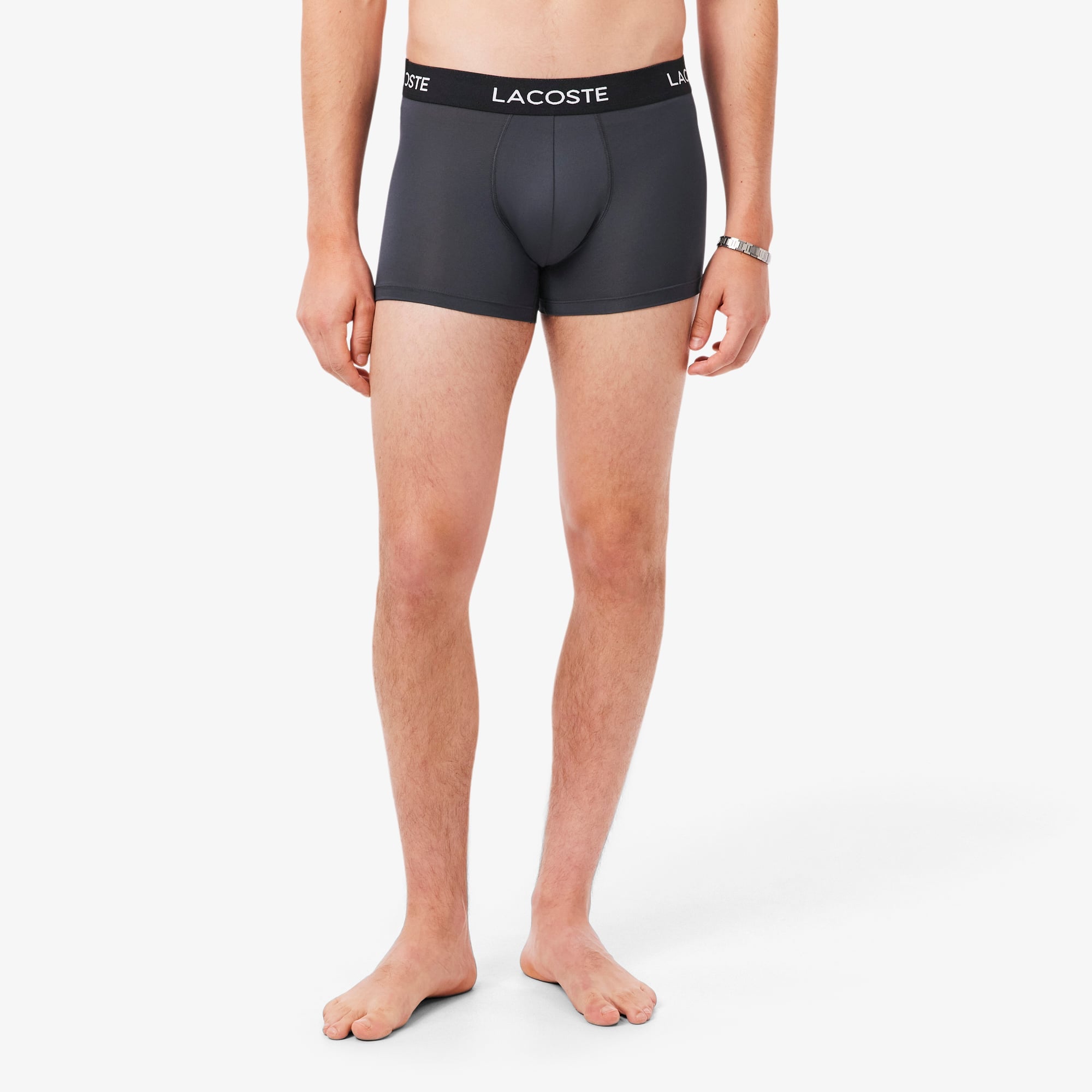 Men's 3-Pack Microfiber Trunks - Dark Grey / Red / Blue / Black