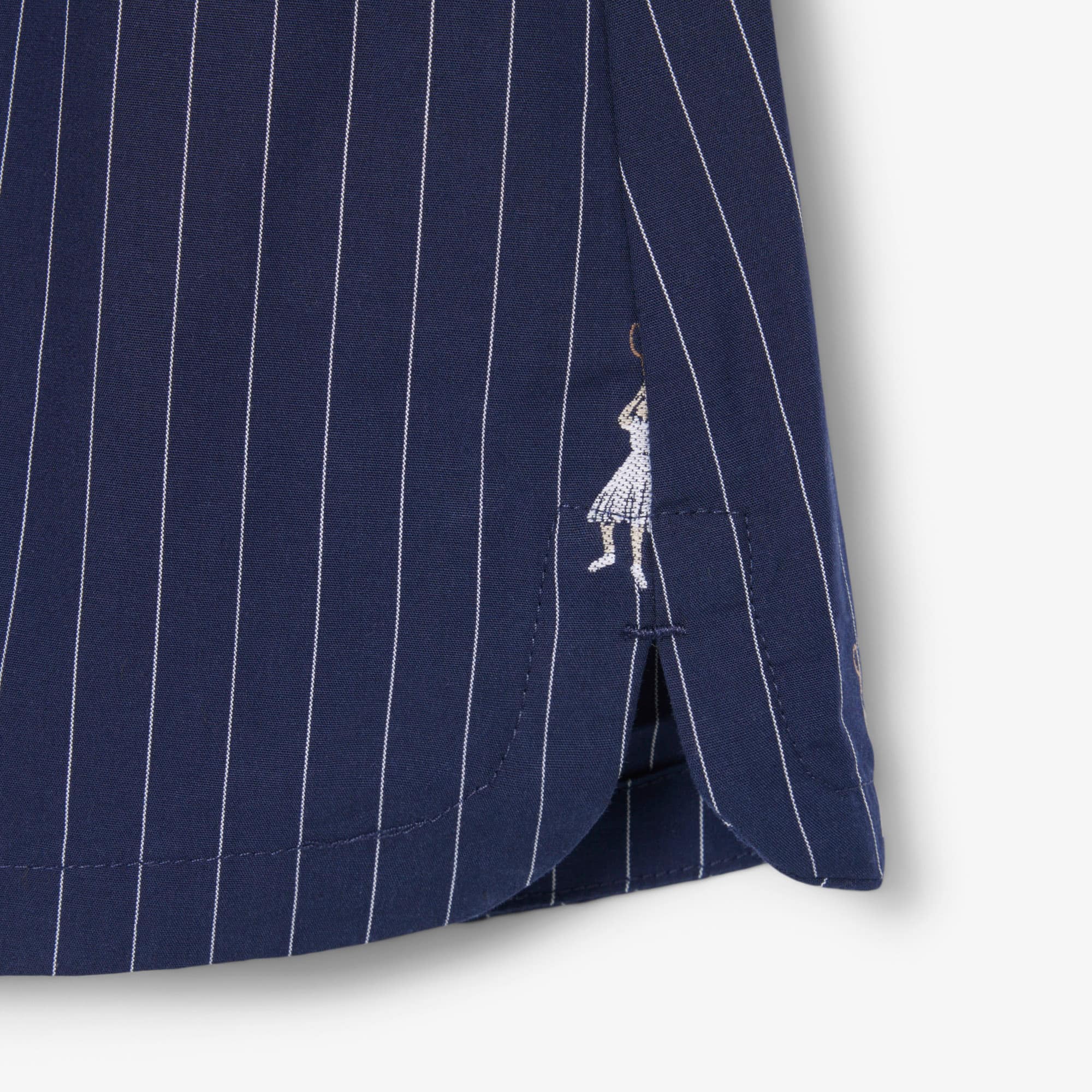 Cotton Poplin Boxer Shorts - Navy Blue / White
