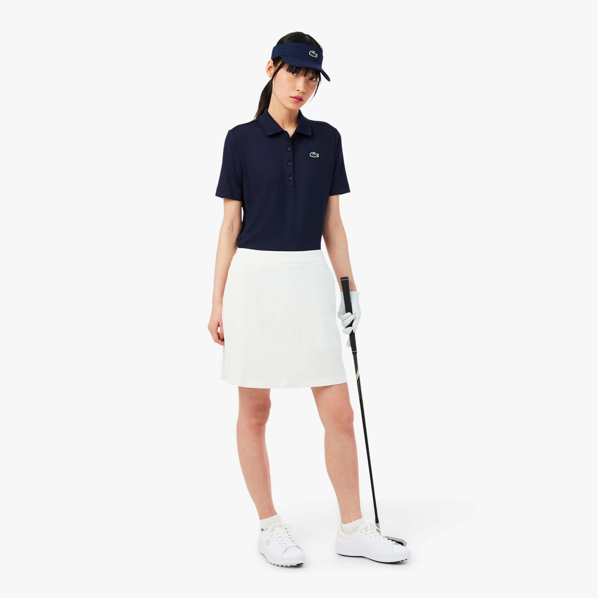 Slim Fit UV Protect Stretch Golf Polo - Navy Blue