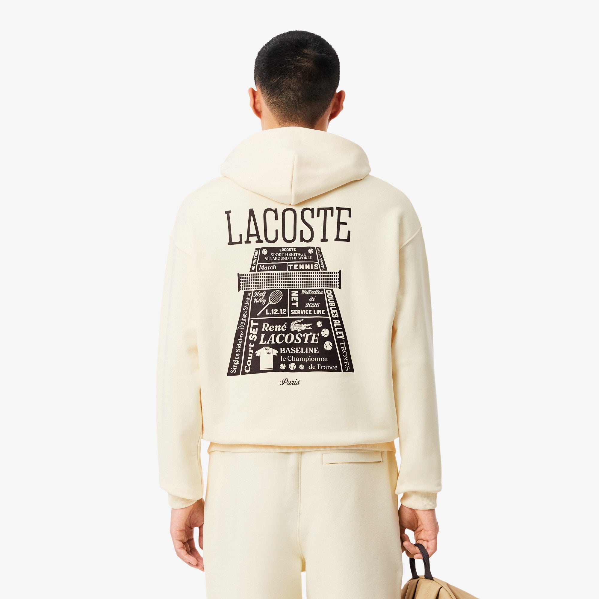 Loose Fit Printed Hoodie - Lemon Beige