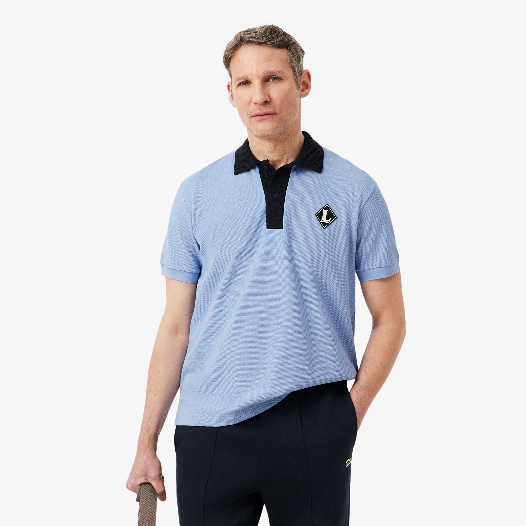 Made In France Classic Fit Badge Polo - Light Blue