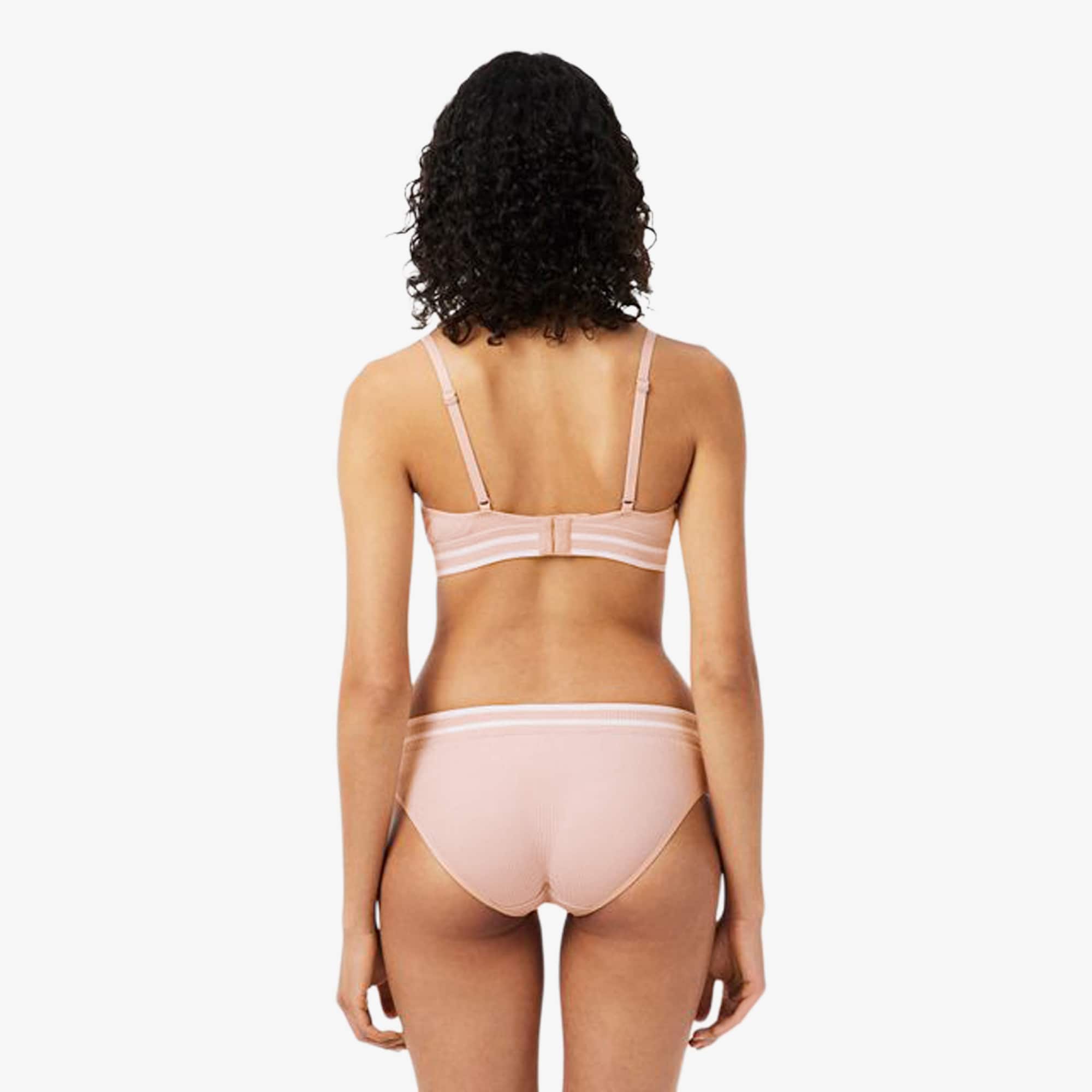 Ribbed Cotton Triangle Bralette - Rose