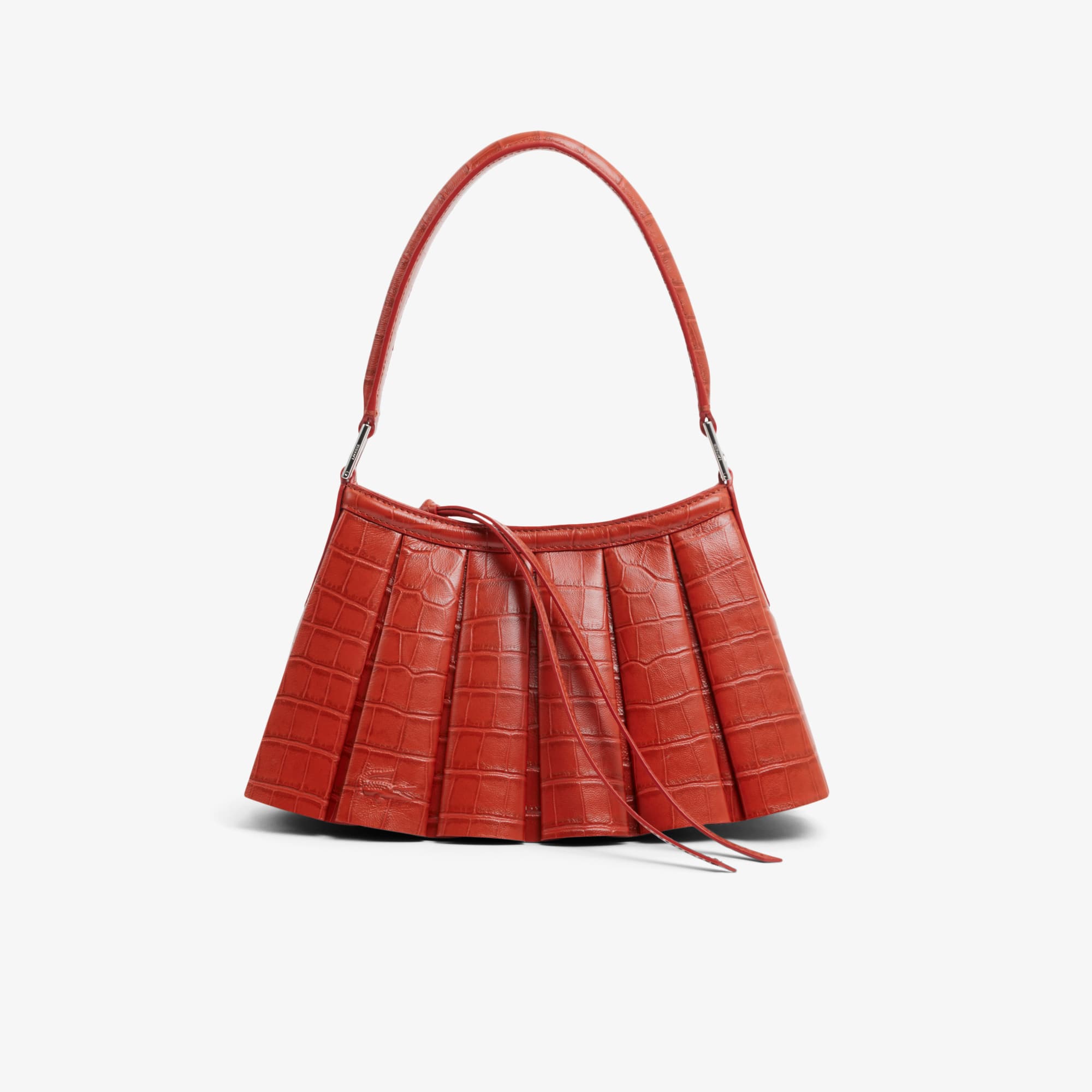 Runway Small Lenglen Effect Leather Bag - ORANGINE