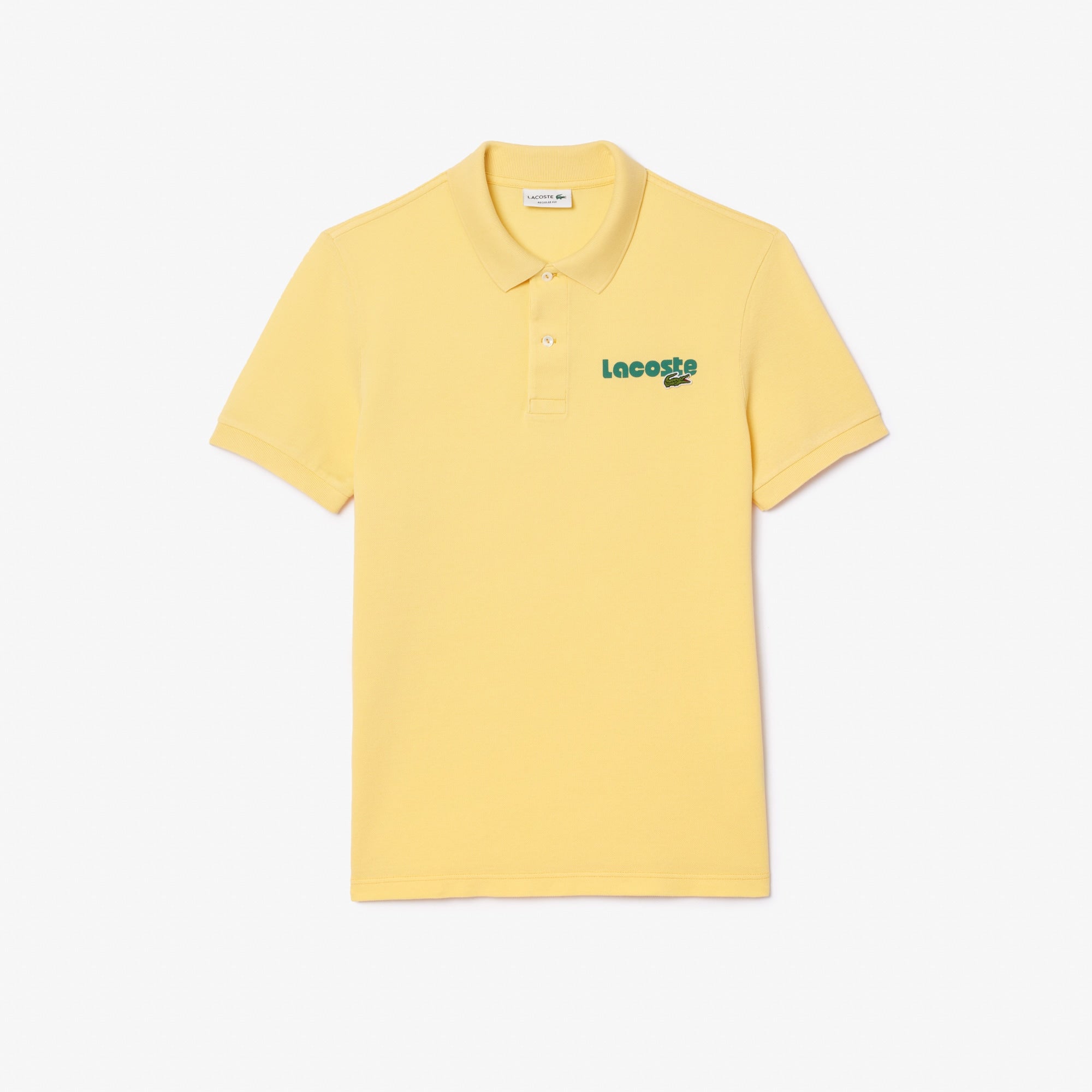 Men's Regular Fit Washed Effect Polo - Cornsilk yellow