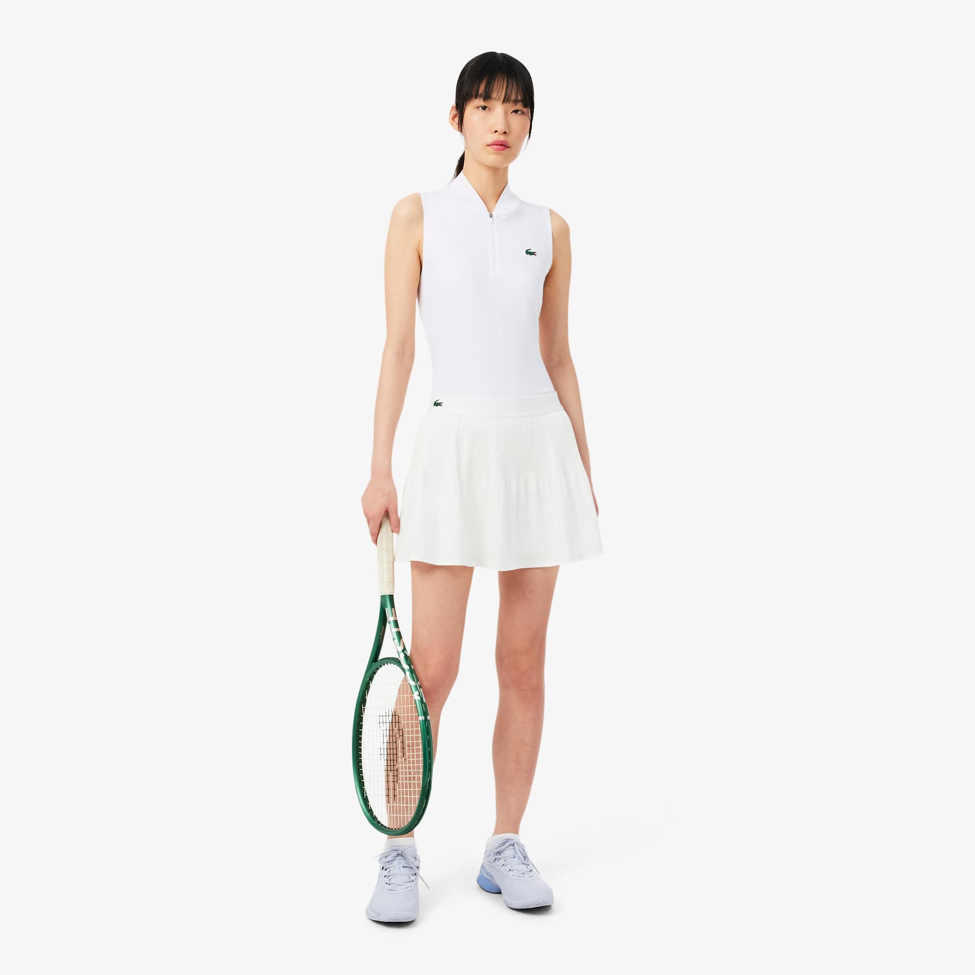 Sleeveless Ultra Dry Stretch Tennis Polo - White