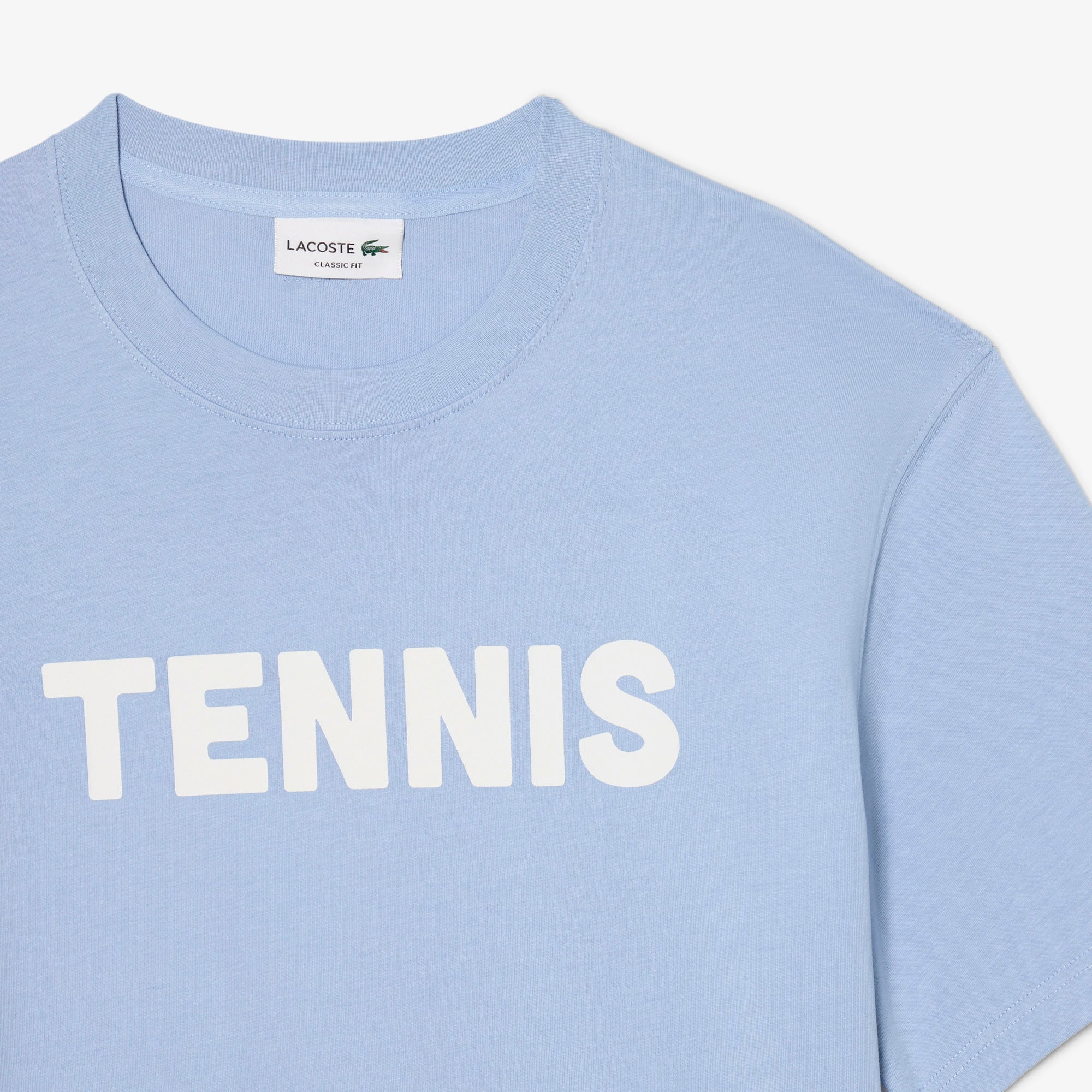 Printed Cotton T-Shirt - Light Blue